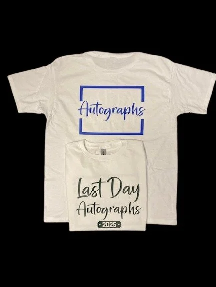 Youth Last Day Autographs T-Shirt with signing space on the back