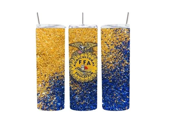 20oz Stainless Steel FFA Gold and Blue Travel Mug