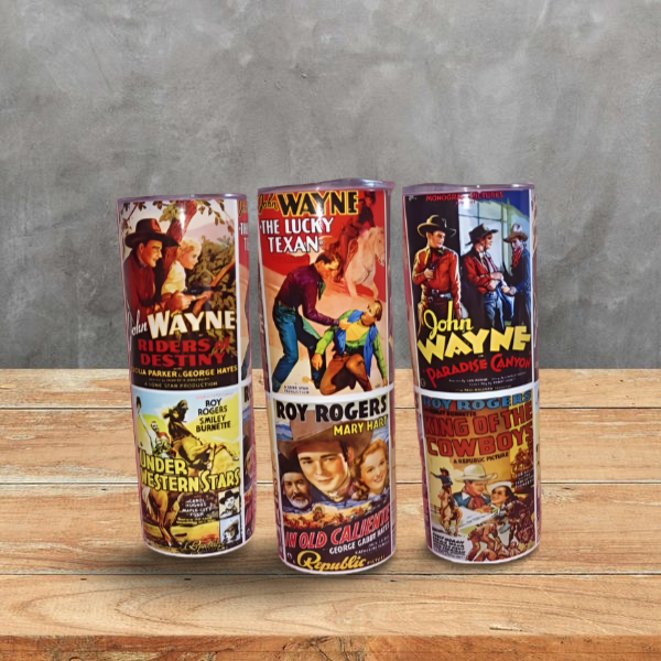 Insulated western tumbler with spill-proof lid and straw