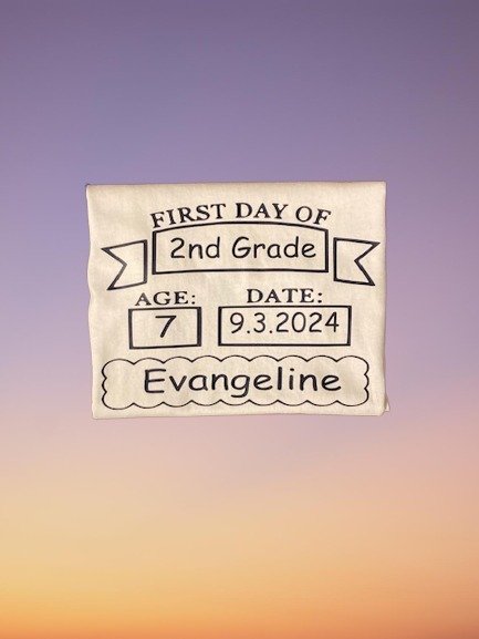 First day photo shirt for school year