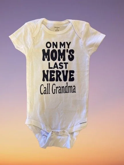 Funny newborn bodysuit with witty message for new parents