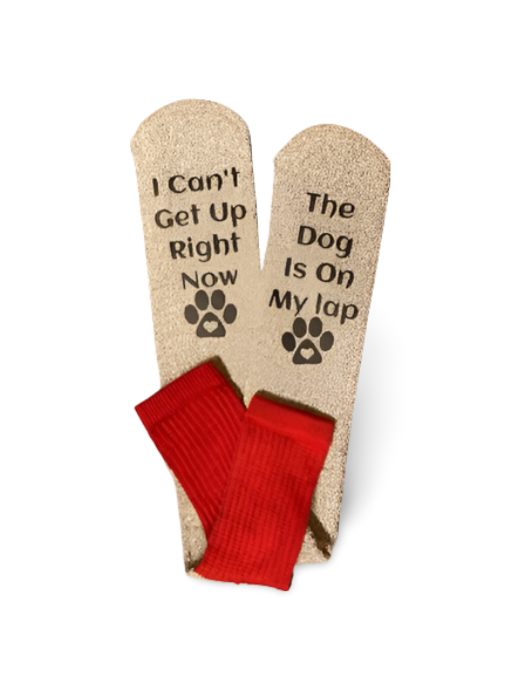 “I Can’t Get Up Right Now, The Dog Is On My Lap” Funny Thermal Socks