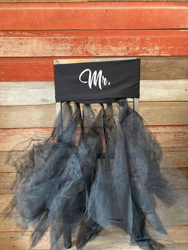 Mr. Black Spandex Chair Tutu Cover Skirt, Wedding Event Chair Decor