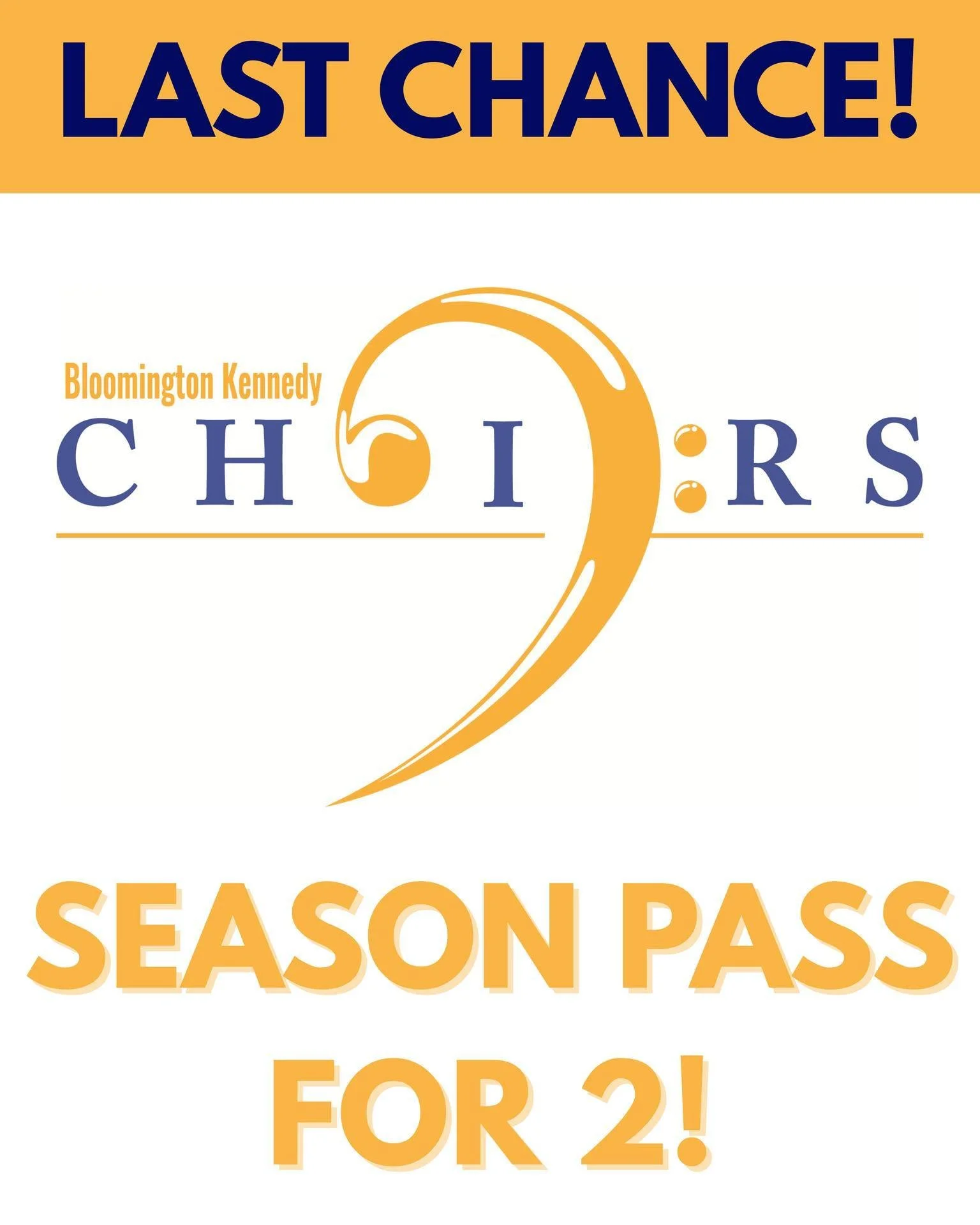 LAST CHANCE! Season Pass Drawing Ends SUNDAY! 

This is IT! Your final opportunity to win one of TWO VIP Season Passes for 2 people to ALL 2025-2026 Kennedy Choir performances!

📍 WHERE: Sold at the door during Addams Family performances (Oct 29 - N
