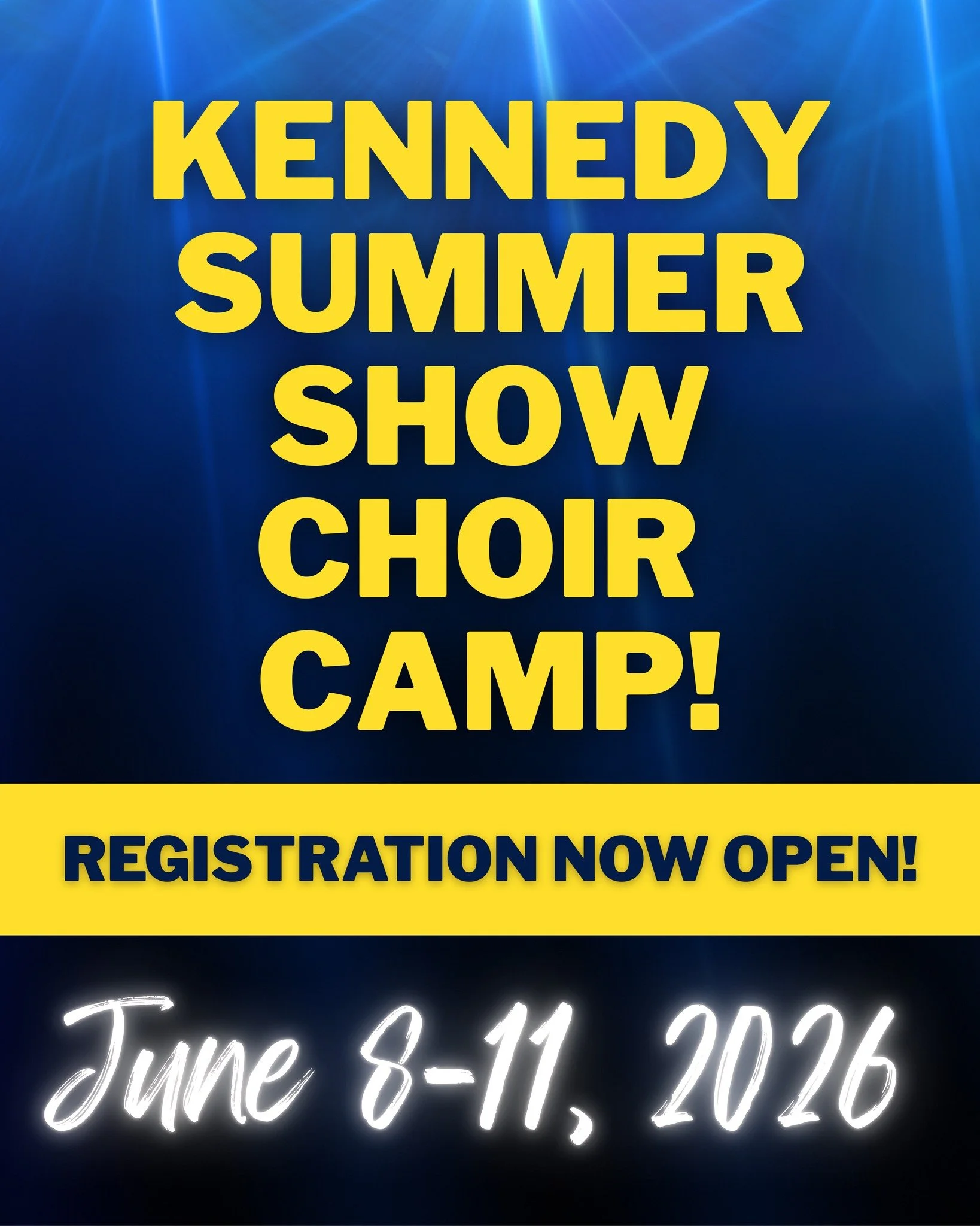 Registration is now open for our Summer Show Choir Camp! Open to all incoming 5th-9th graders. Register at kennedychoirs.org/summercamp