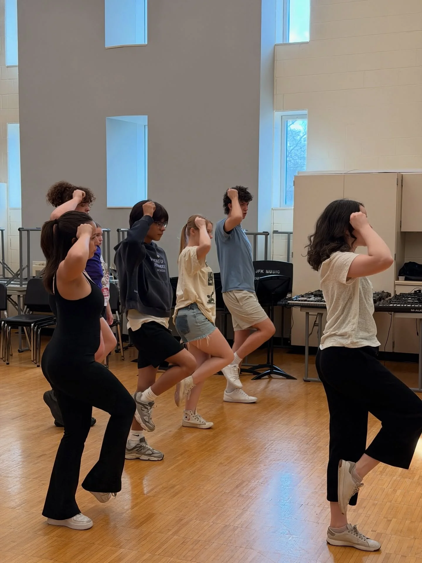 Back in the dance studio learning choreography for the spring musical revue! 🎩👯&zwj;♀️