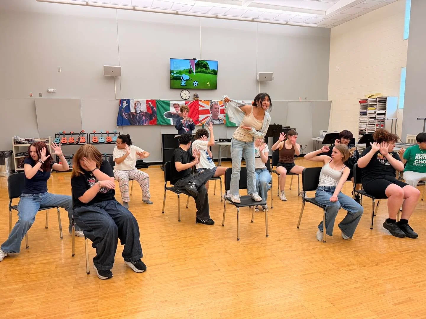 Our dance ensemble was hard at work today! Here&rsquo;s a snapshot rehearsing &ldquo;I Have A Dream&rdquo; from Tangled