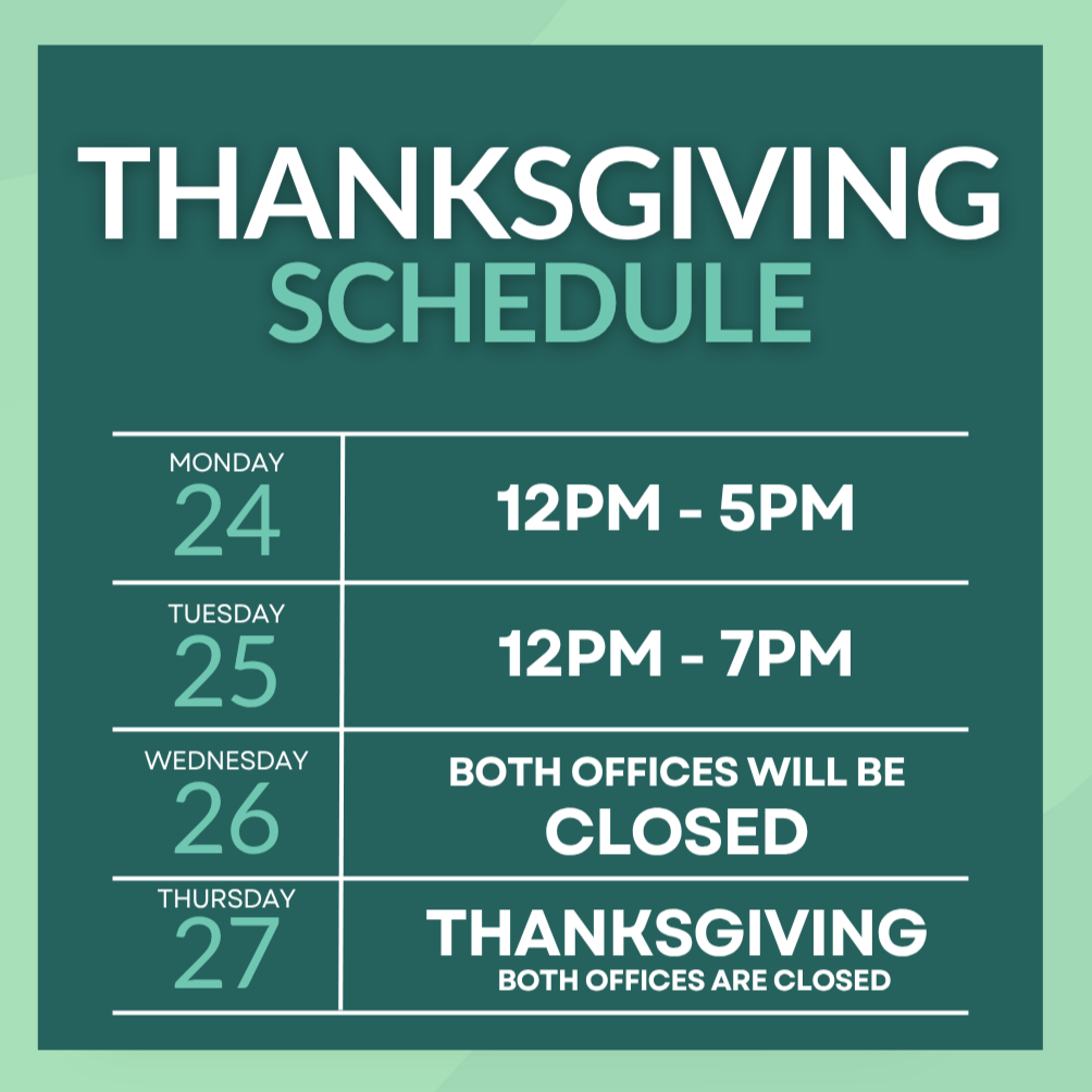 Thanksgiving Week Hours at First Choice for Women