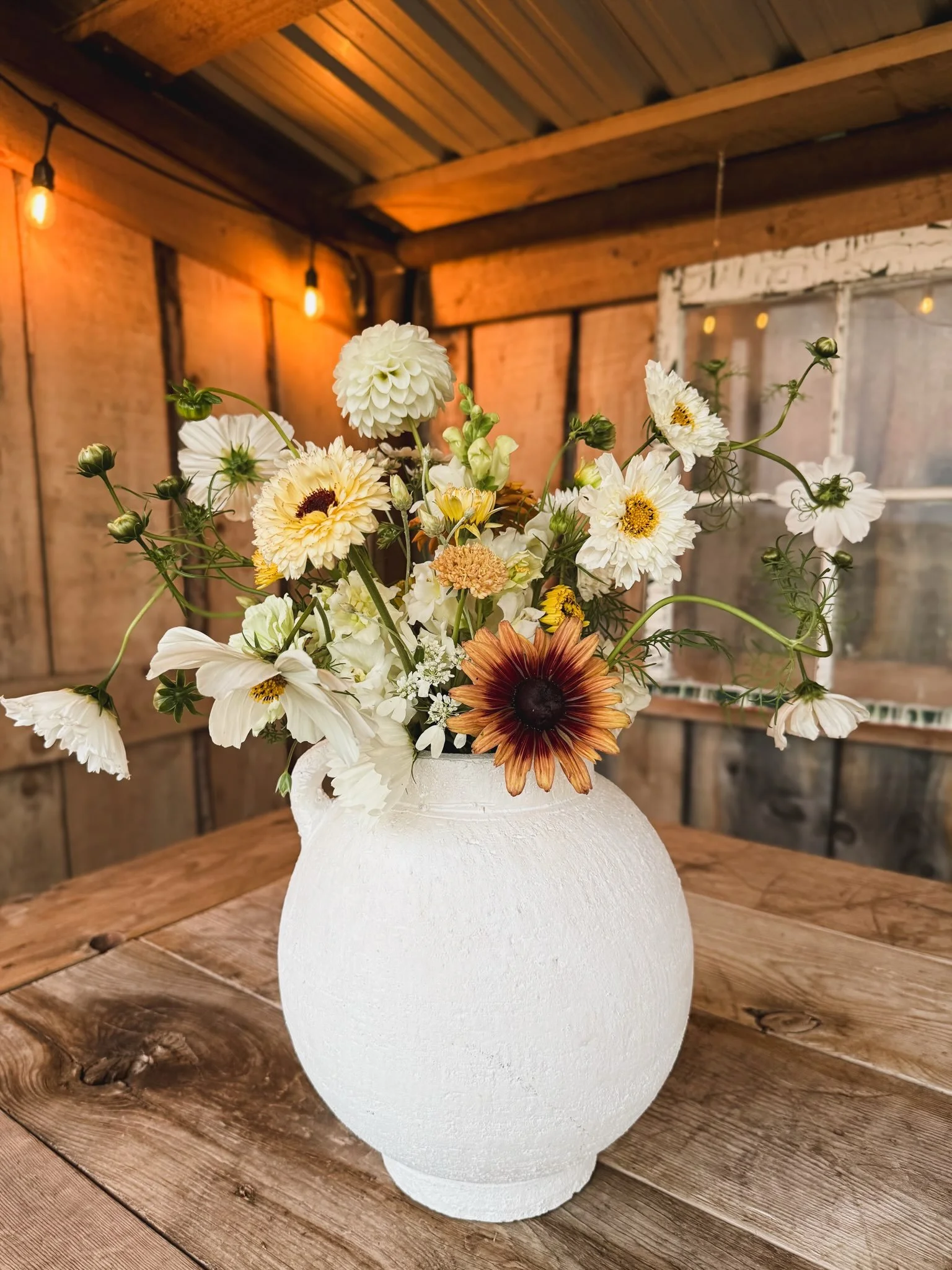 On this warm August evening, I found myself admiring the sky half glowing from the sunset and the illumination of the rising moon.

Wandering through the blooms, capturing photos of all the things I found pretty, while cutting flowers that caught my 