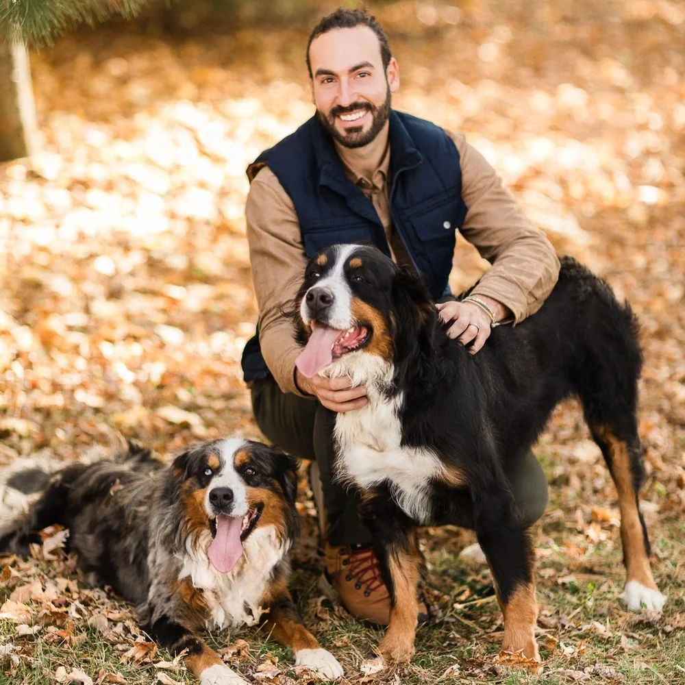 James Stokes with a dog