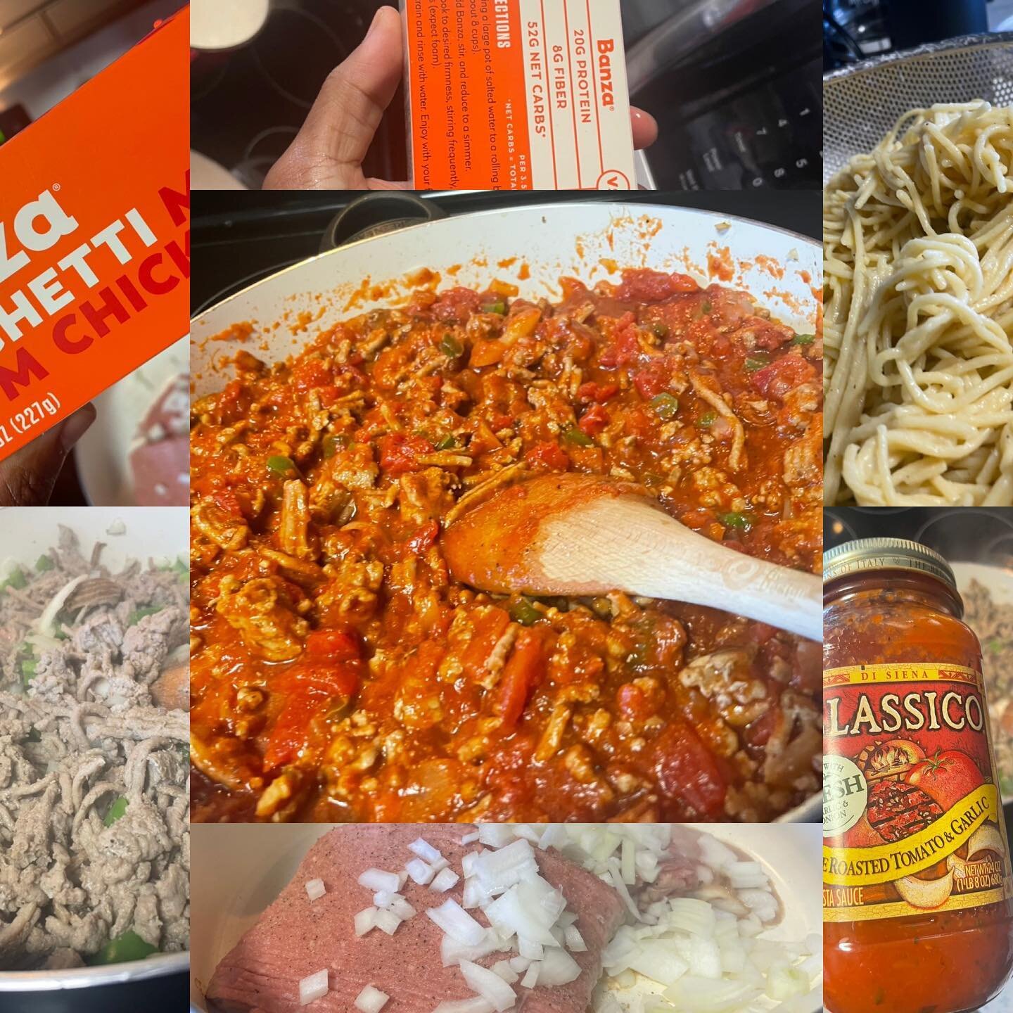 Ground Turkey Spaghetti🔥🍝🔥

The pasta was made with Garbanzo Bean which provides more protein and fiber per serving than enriched pasta. 

Lean ground Turkey is a healthier alternative to ground beef with less fat per serving with just as much pro