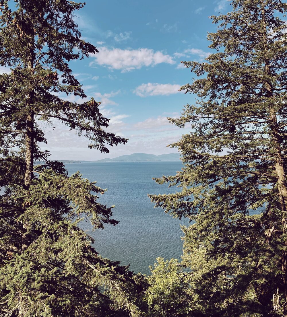 Viewpoint on the famous Chuckanut Drive in Washington State