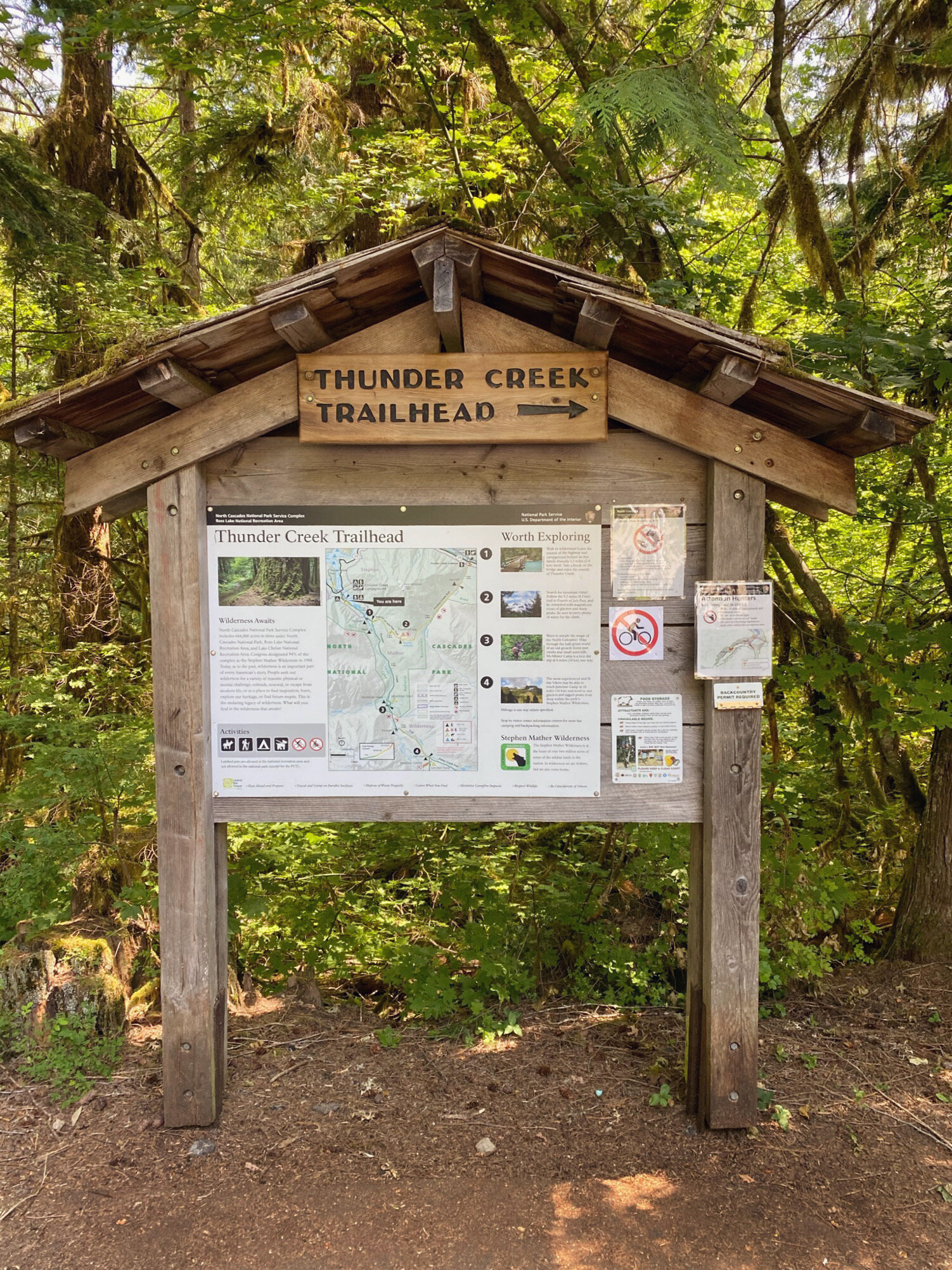 Thunder Creek Trailhead at Colonial Creek Campground Diablo Lake North Cascades National Park