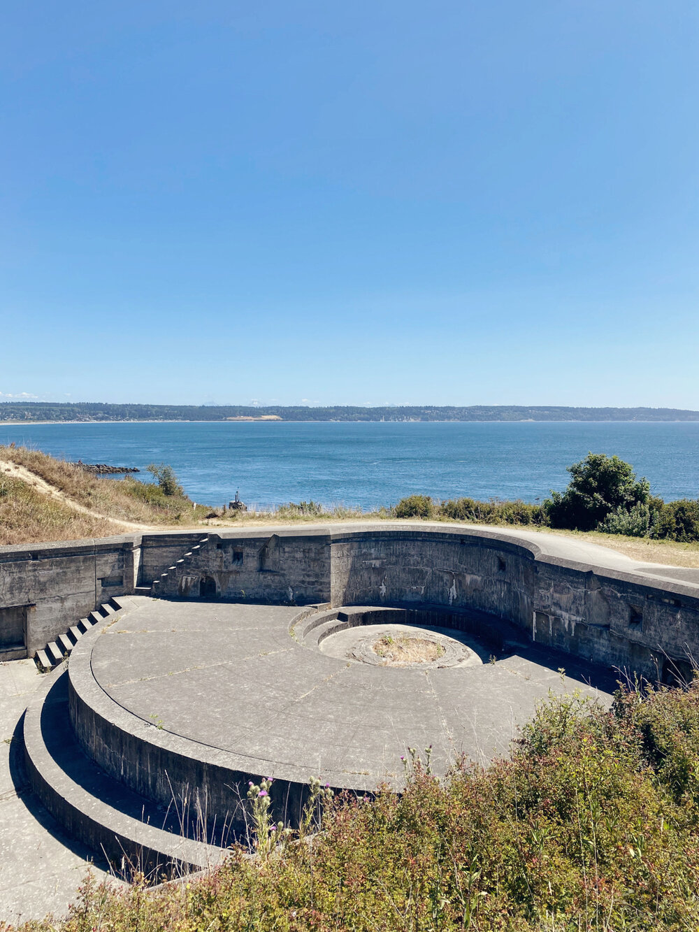 Fort Casey bunkers hidden from passing ships
