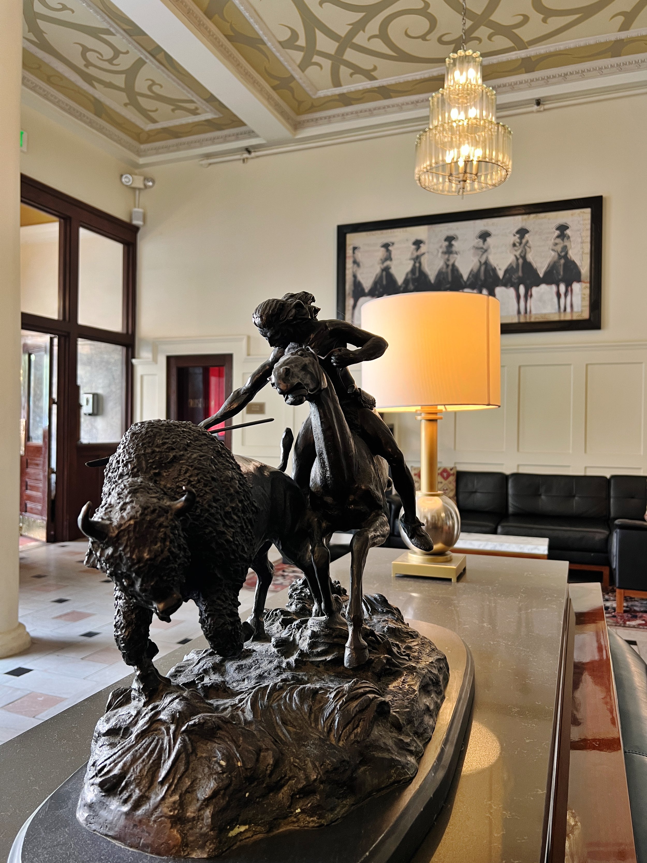 bronze art lobby Oxford hotel Denver colorado