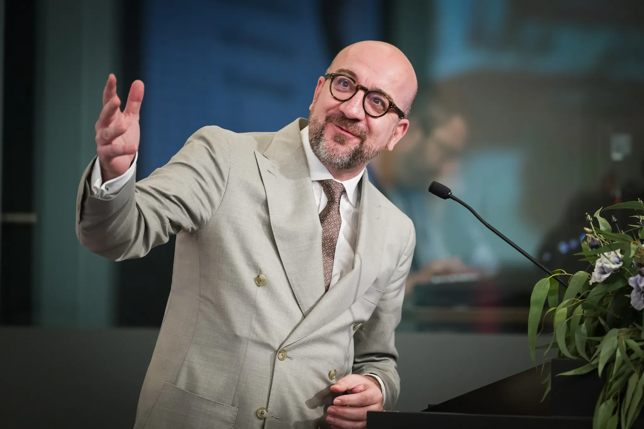 Photographie professionnelle de Charles Michel photographié au Résidence Palace dans le quartier européen de Bruxelles