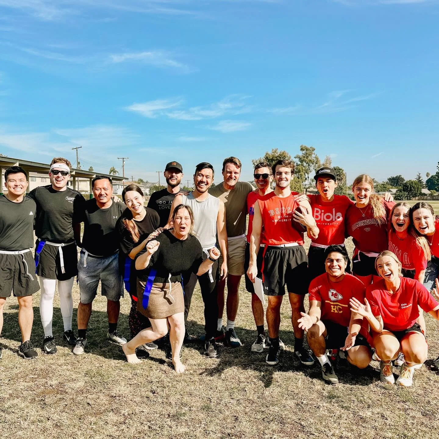 Yesterday, the ultimate showdown went down at the Turkey Bowl after church! 🏈🔥 

Young Adults vs. College Students in a game of full of laughs, well-earned sweat and some fierce competition. 🦃 

Who do you think took home the trophy? 
Drop your gu