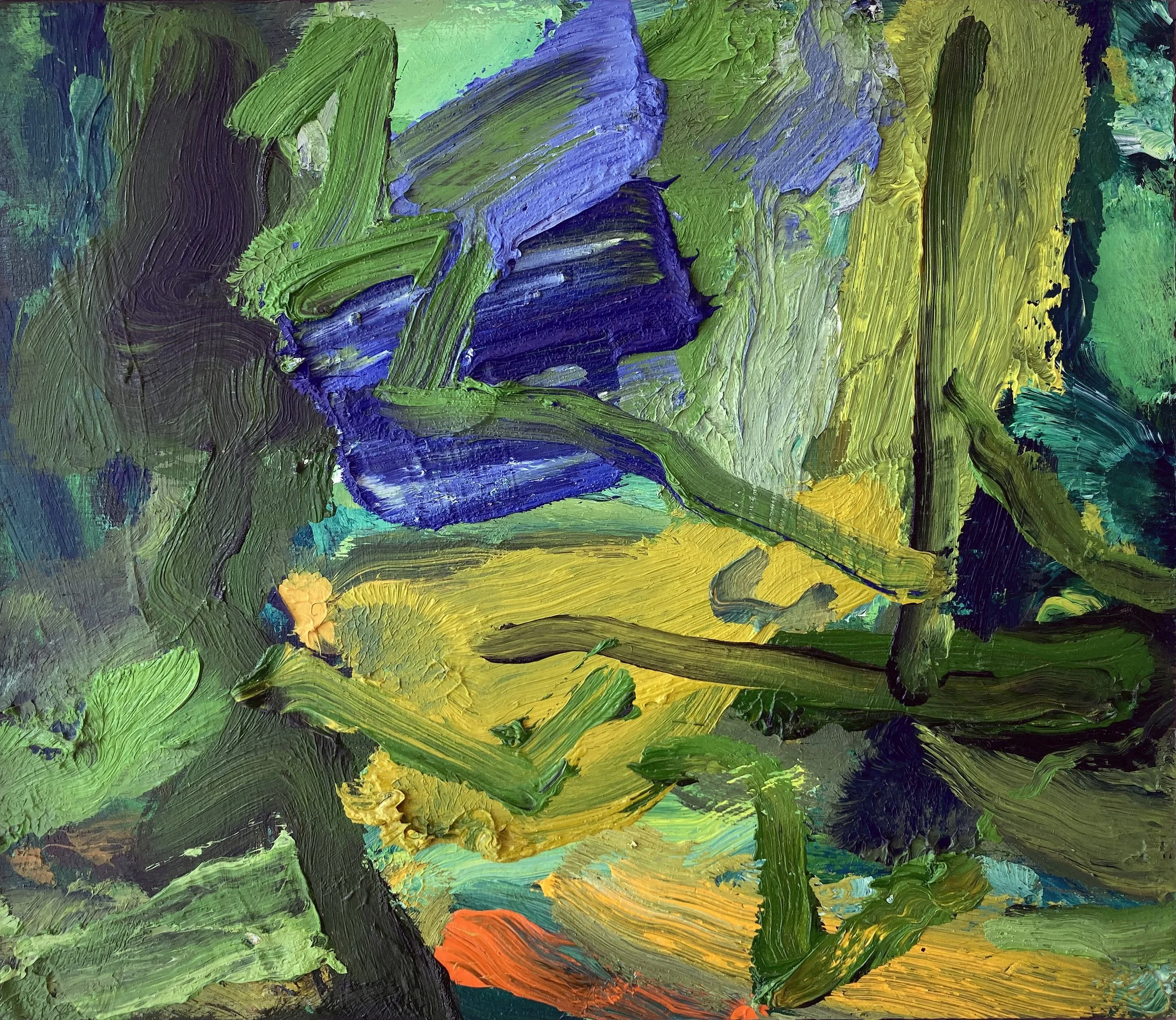 Garden (Lletyrewen) I, oil on wood