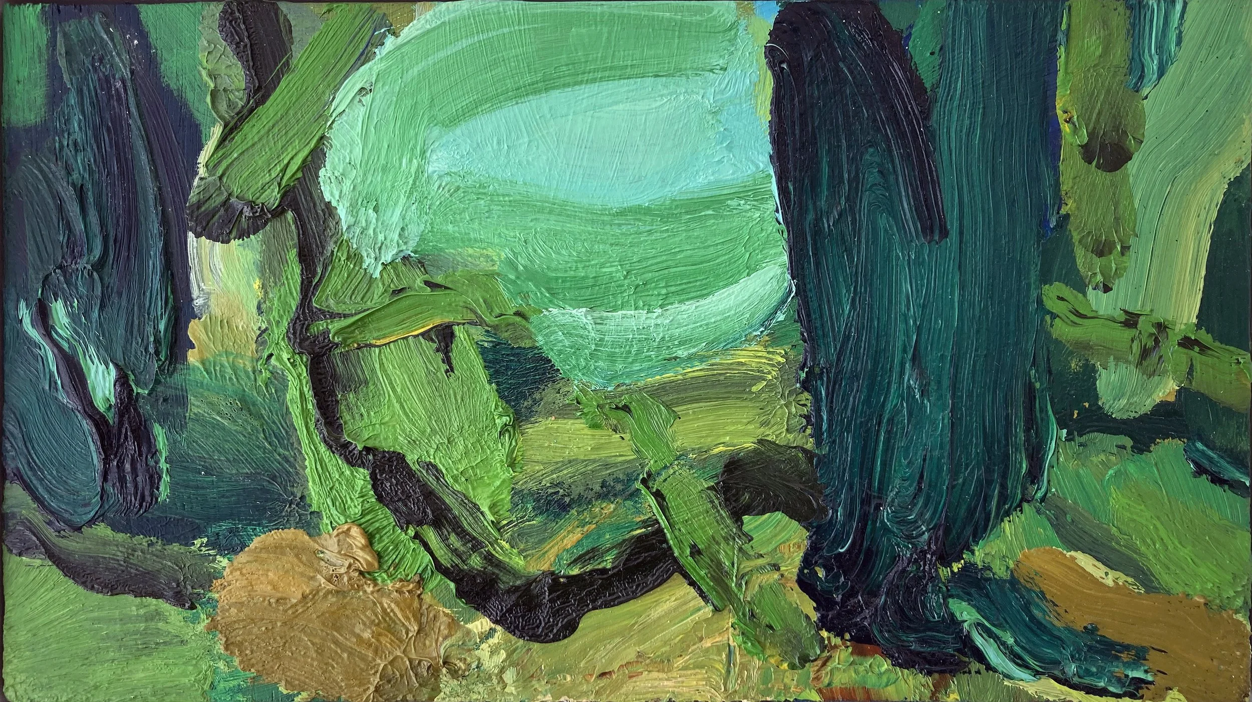 Garden (Llety) II, oil on aluminium