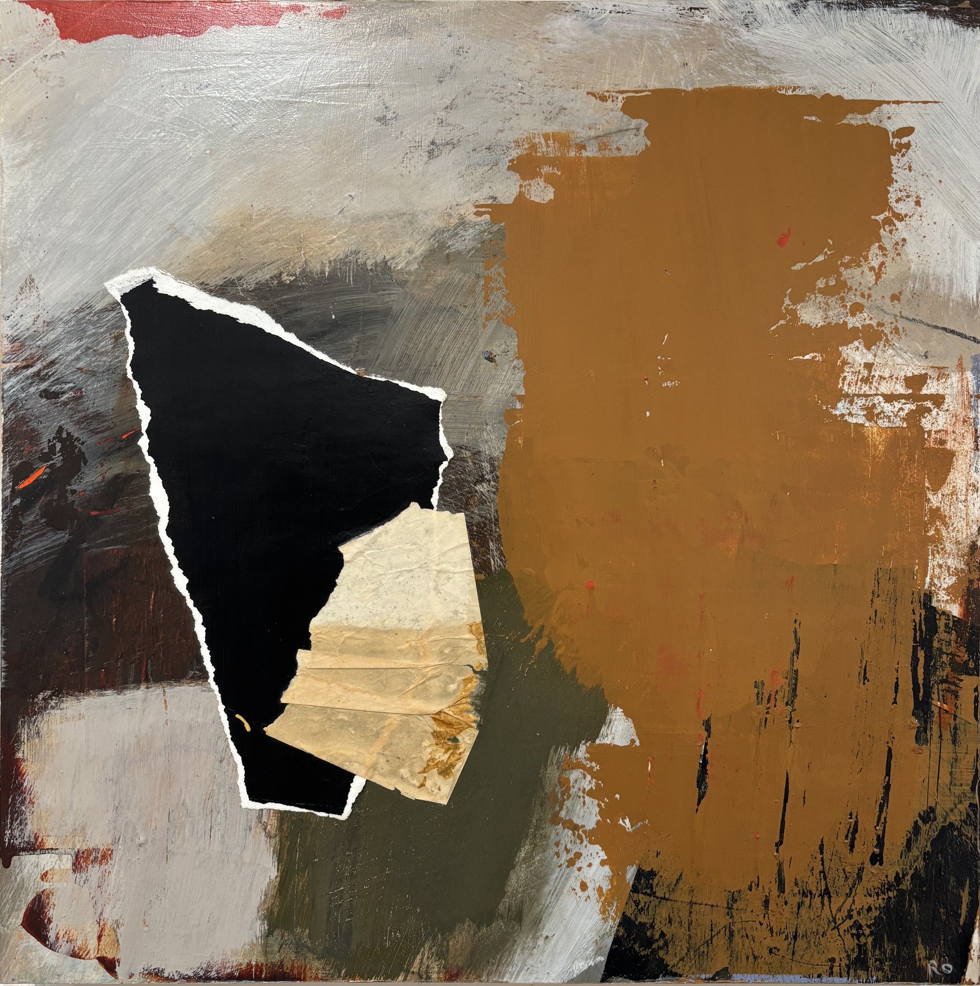 Drybed Relic, 20 x 20 x 1.5 in, acrylic and mixed media on cradled birch panel