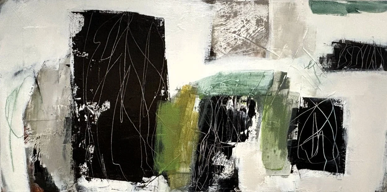 Residual Forms II, 24 x 48 x 1.5 in., acrylic and mixed media on gallery wrapped canvas