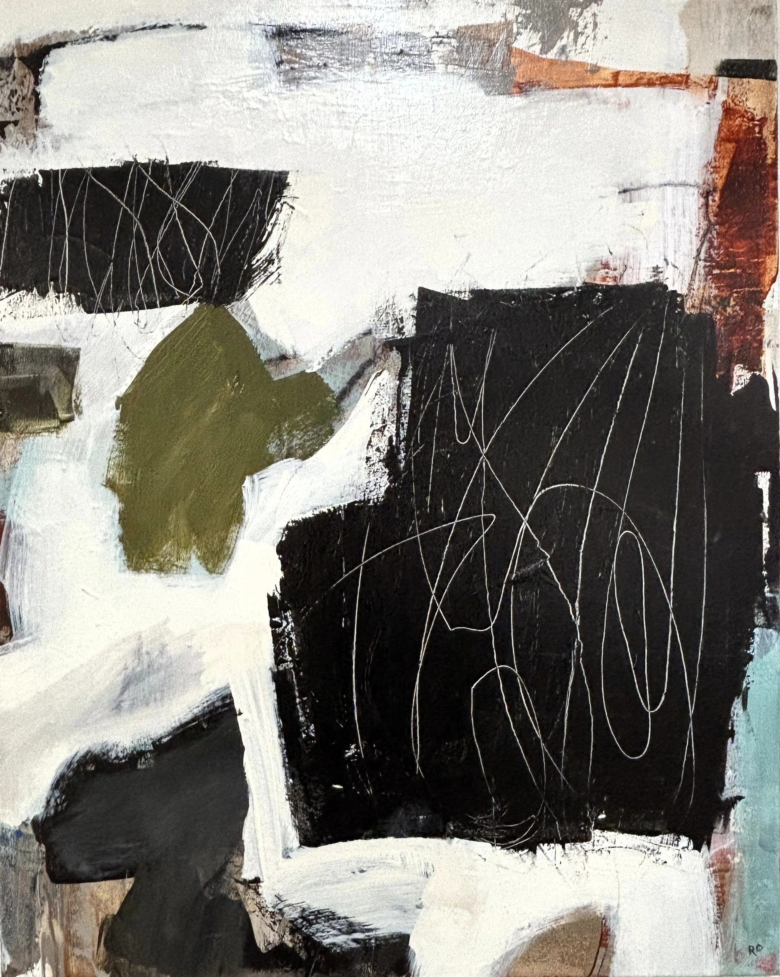 Residual Forms I, 30 x 24 in., acrylic, mixed media on canvas, framed. $1,100

