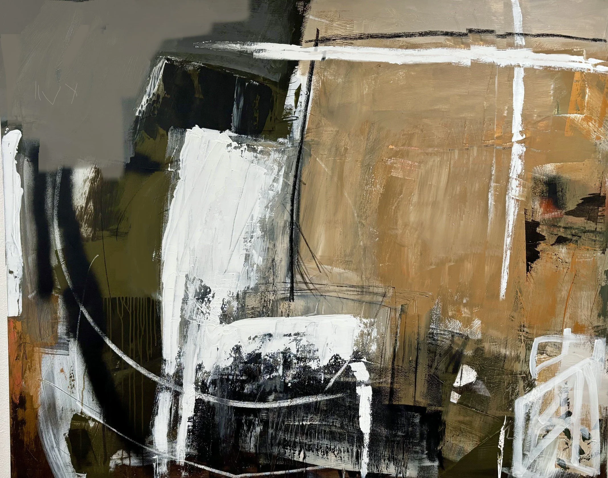 Untitled, 48 x 60 x 1.5 in., acrylic and mixed media on gallery wrapped canvas