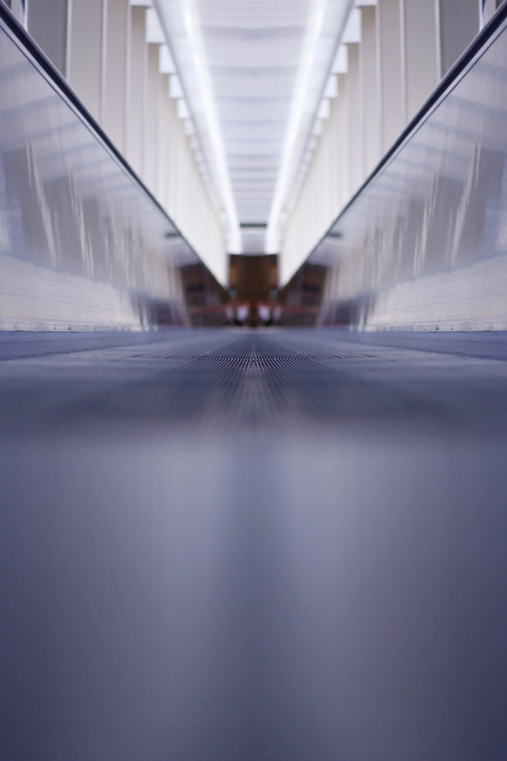 The moving walkway is coming to an end,