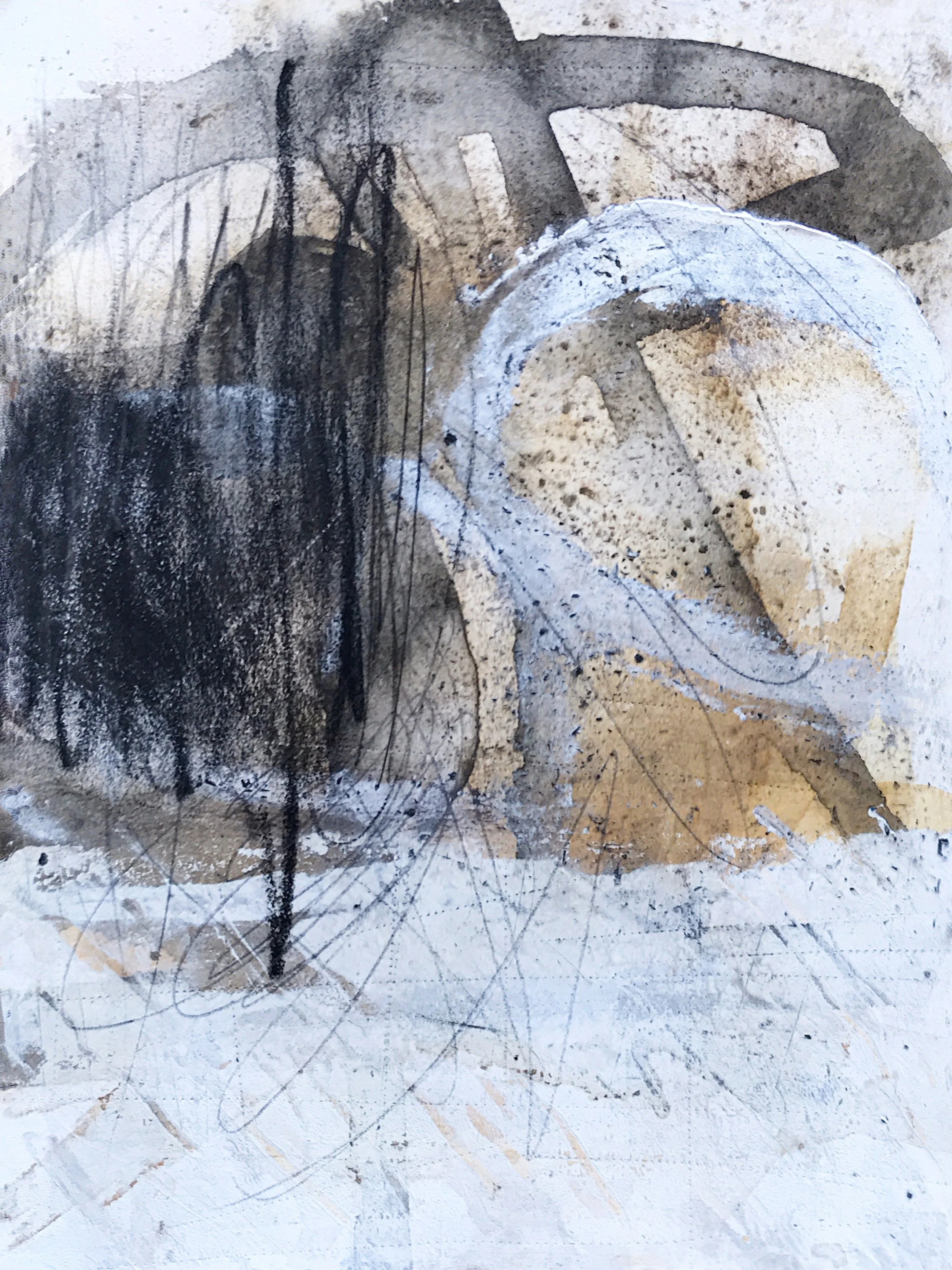 WINTER / 11" x 15" / ink, plaster, charcoal, graphite on BFK paper / 2020 / SOLD