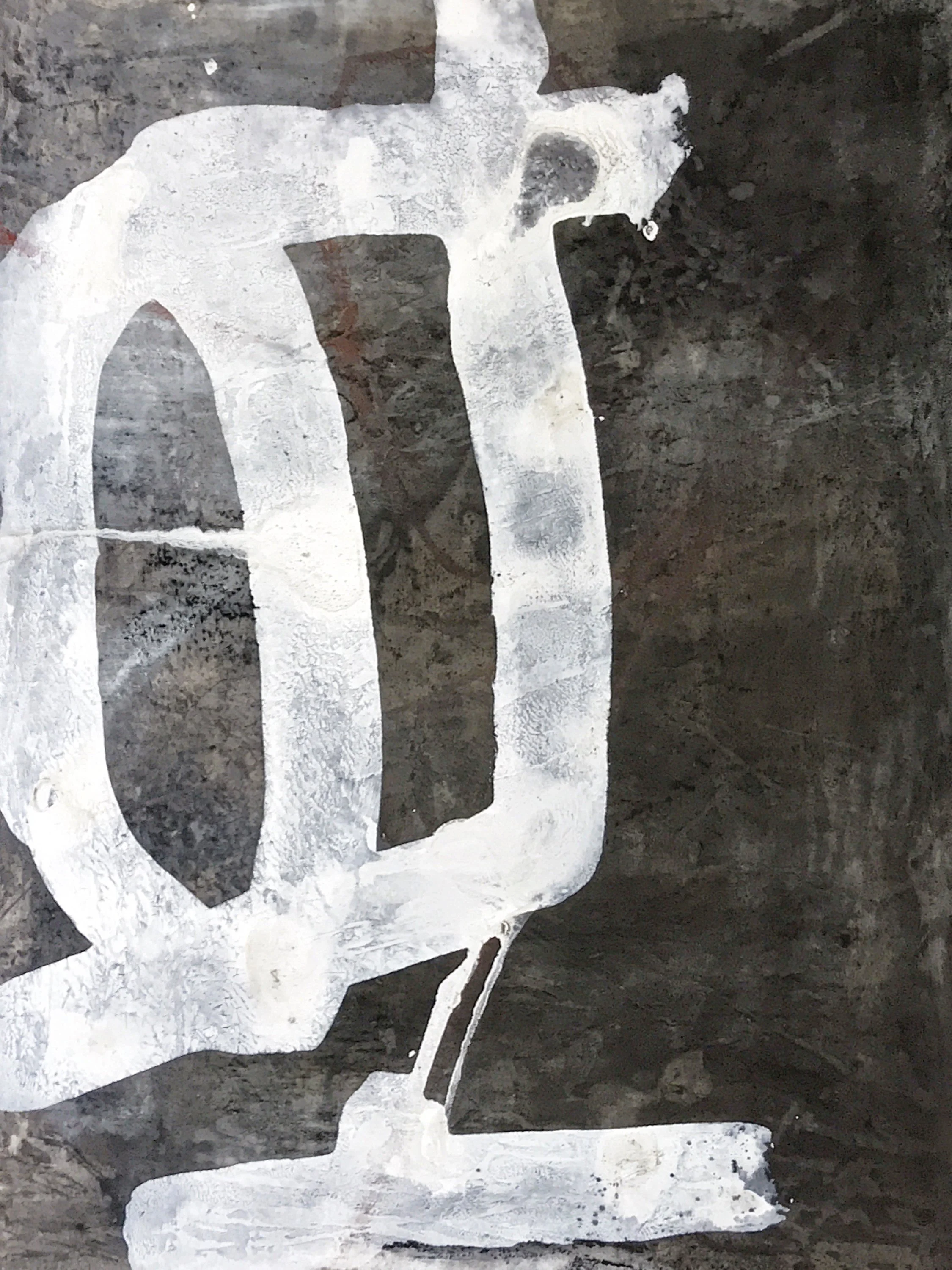 CALLIGRAPHY  / 11" x 15" / ink, plaster, charcoal, graphite on BFK paper / 2020 / SOLD