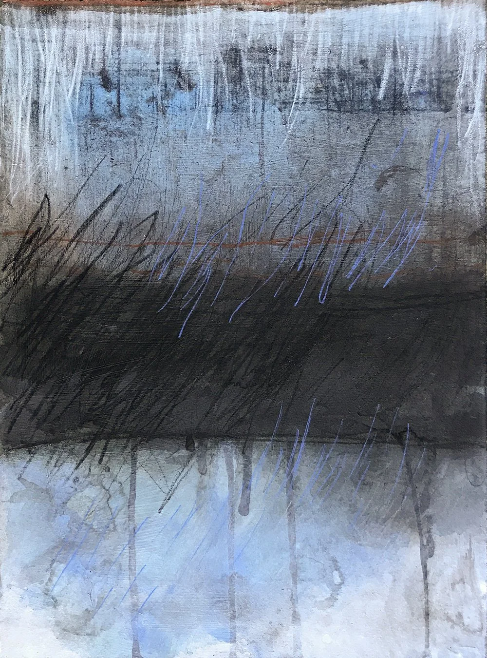 REFLECTION / 11" x 15" / ink, plaster, charcoal, graphite on BFK paper / 2020 / $350