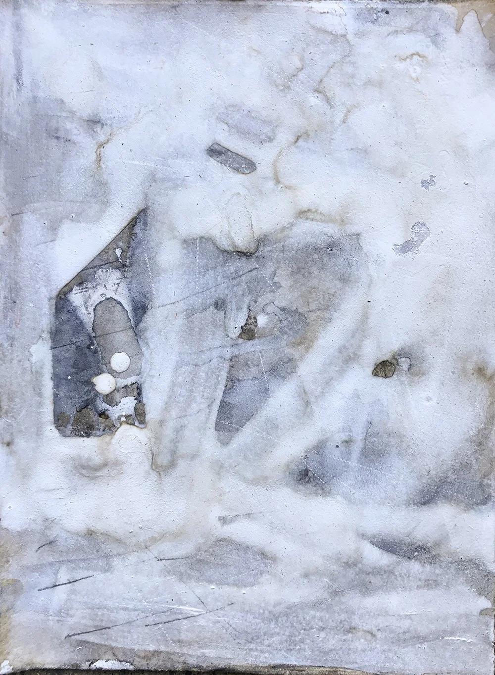 SNOW DAY  / 11" x 15" / ink, plaster, charcoal, graphite on BFK paper / 2020 / $350