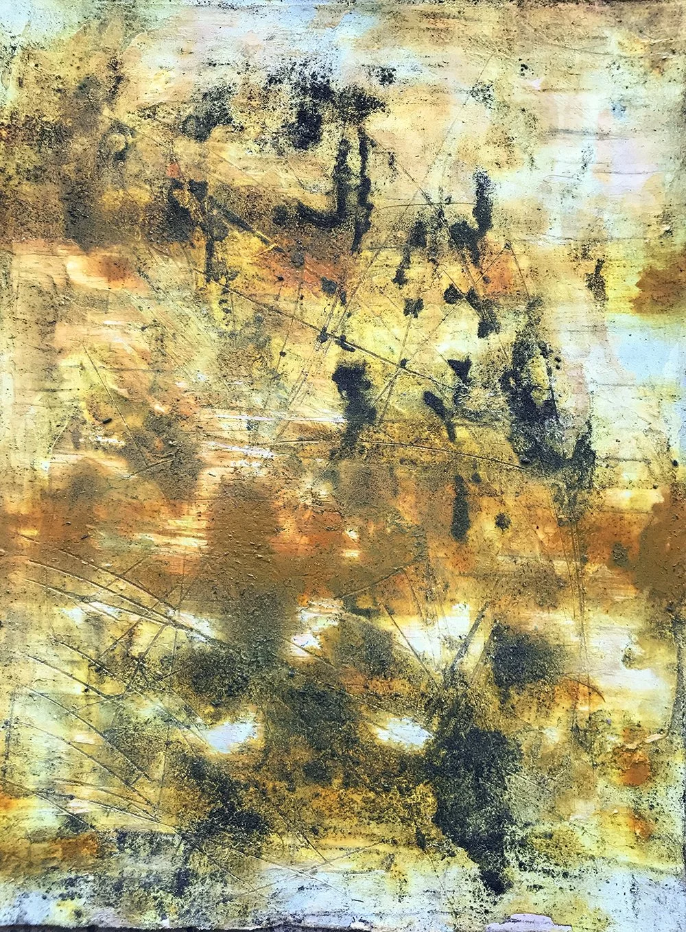 MORNING COFFEE / 11" x 15" / ink, plaster, charcoal, graphite on BFK paper / 2020 / $350