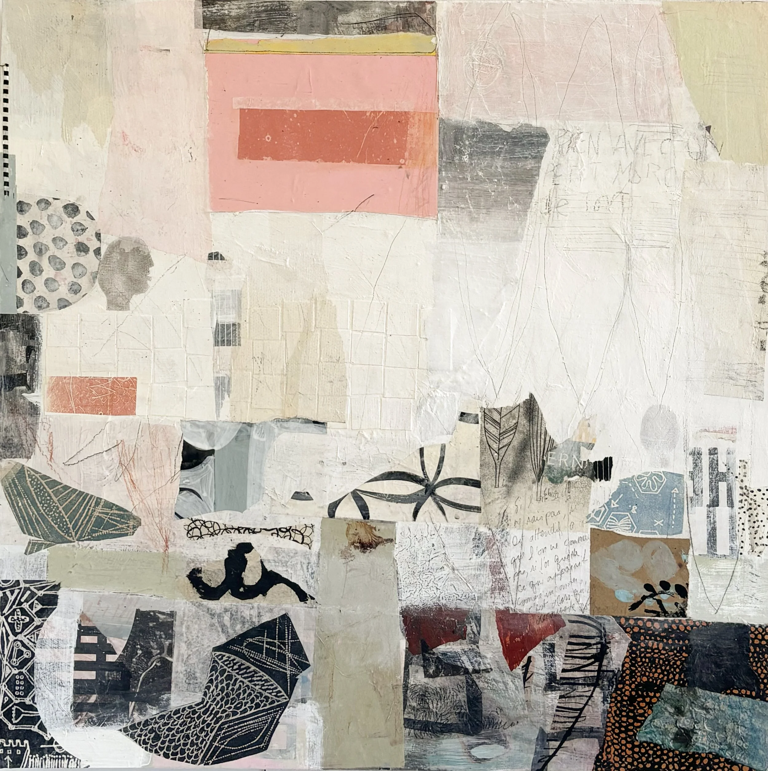 Nothing with a Bit of Everything
 / 30" x 30" /  acrylic, mixed media and collage on panel / 2026