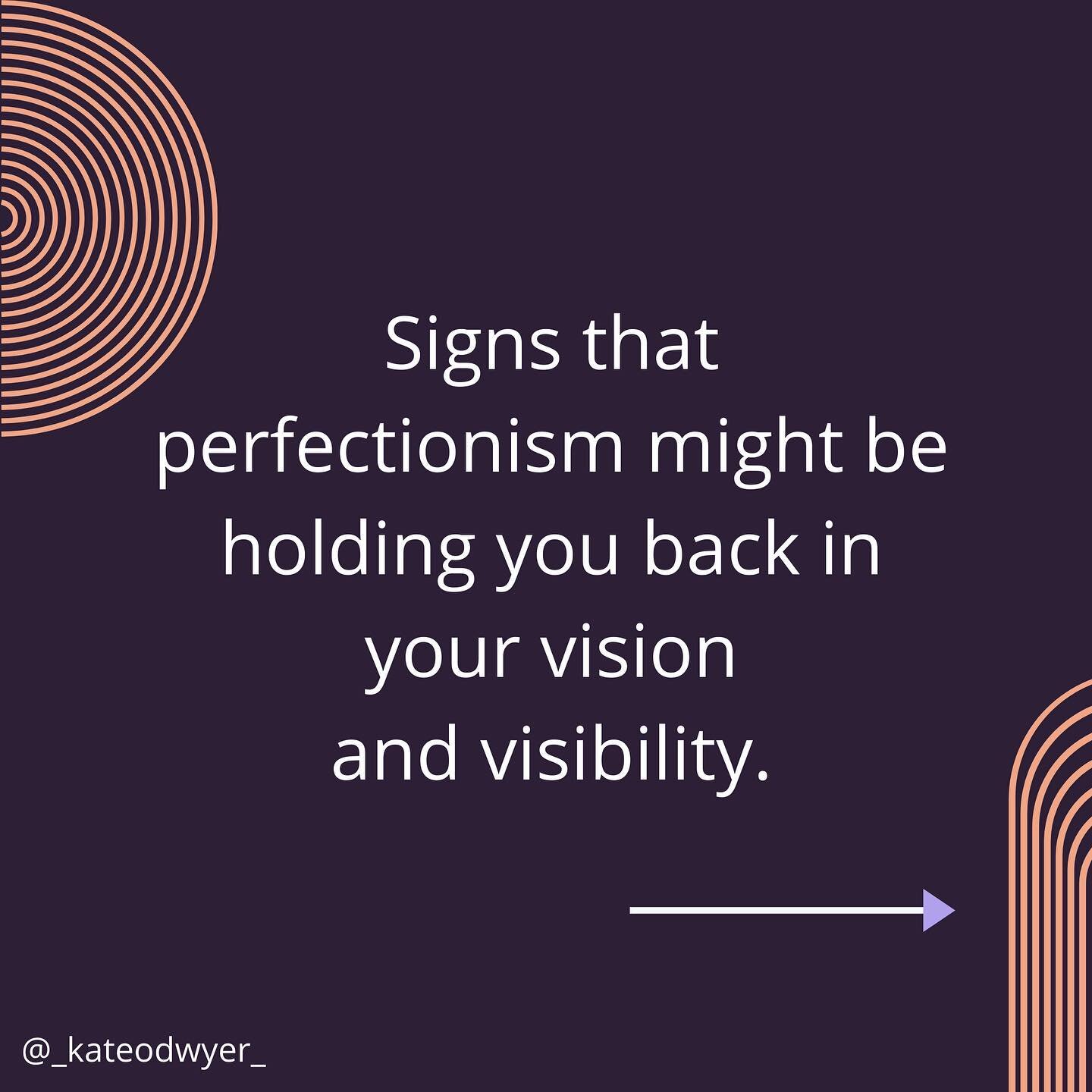 🤓Where is perfectionism holding you back in your visibility?

🎨Are you spending hours on Canva? 
🧐Or wondering what to post? 
🤐Are you delaying telling people about your work until your website is done? 
🤫Or are you waiting until you feel ready 