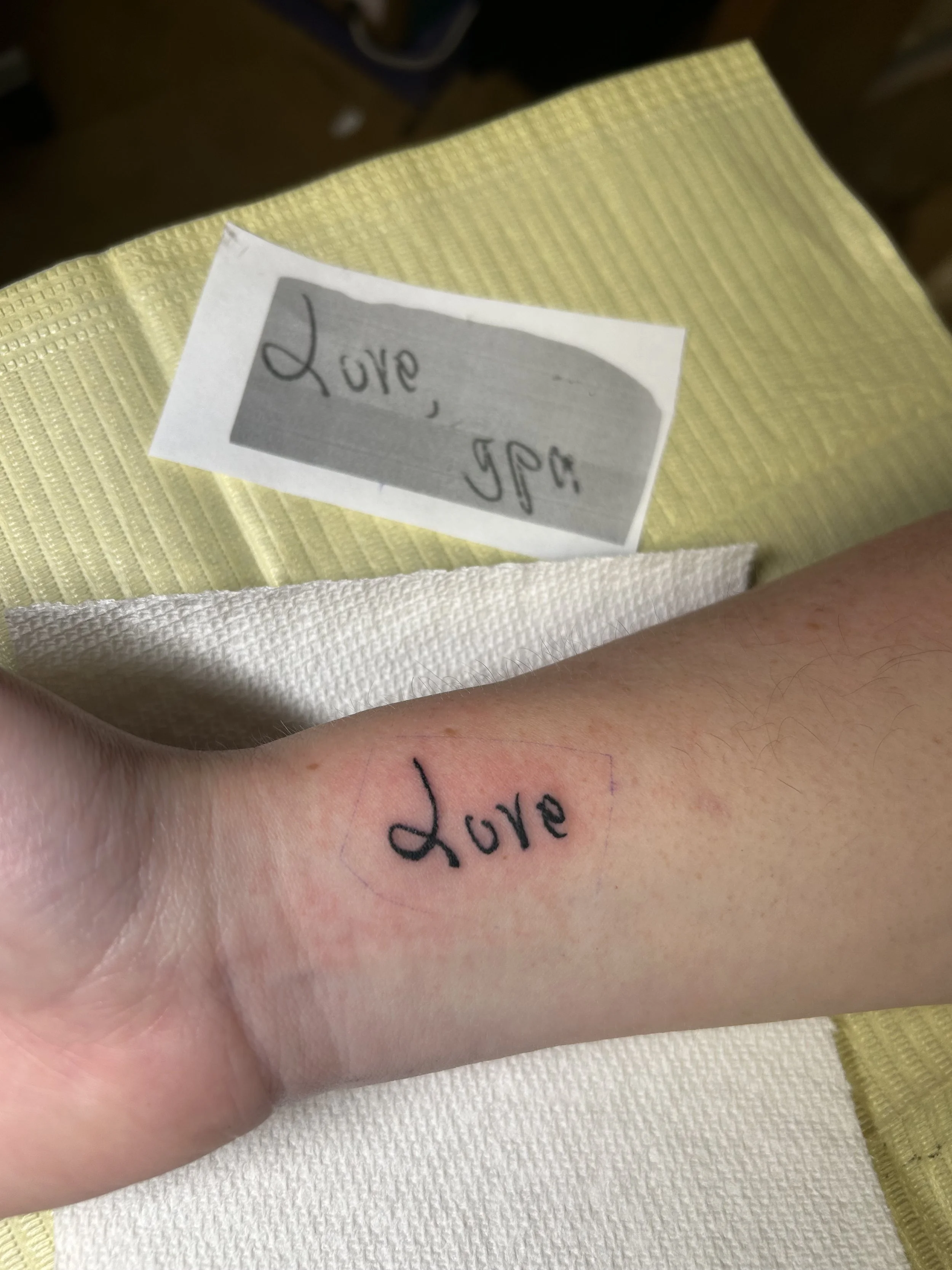 client's family handwriting