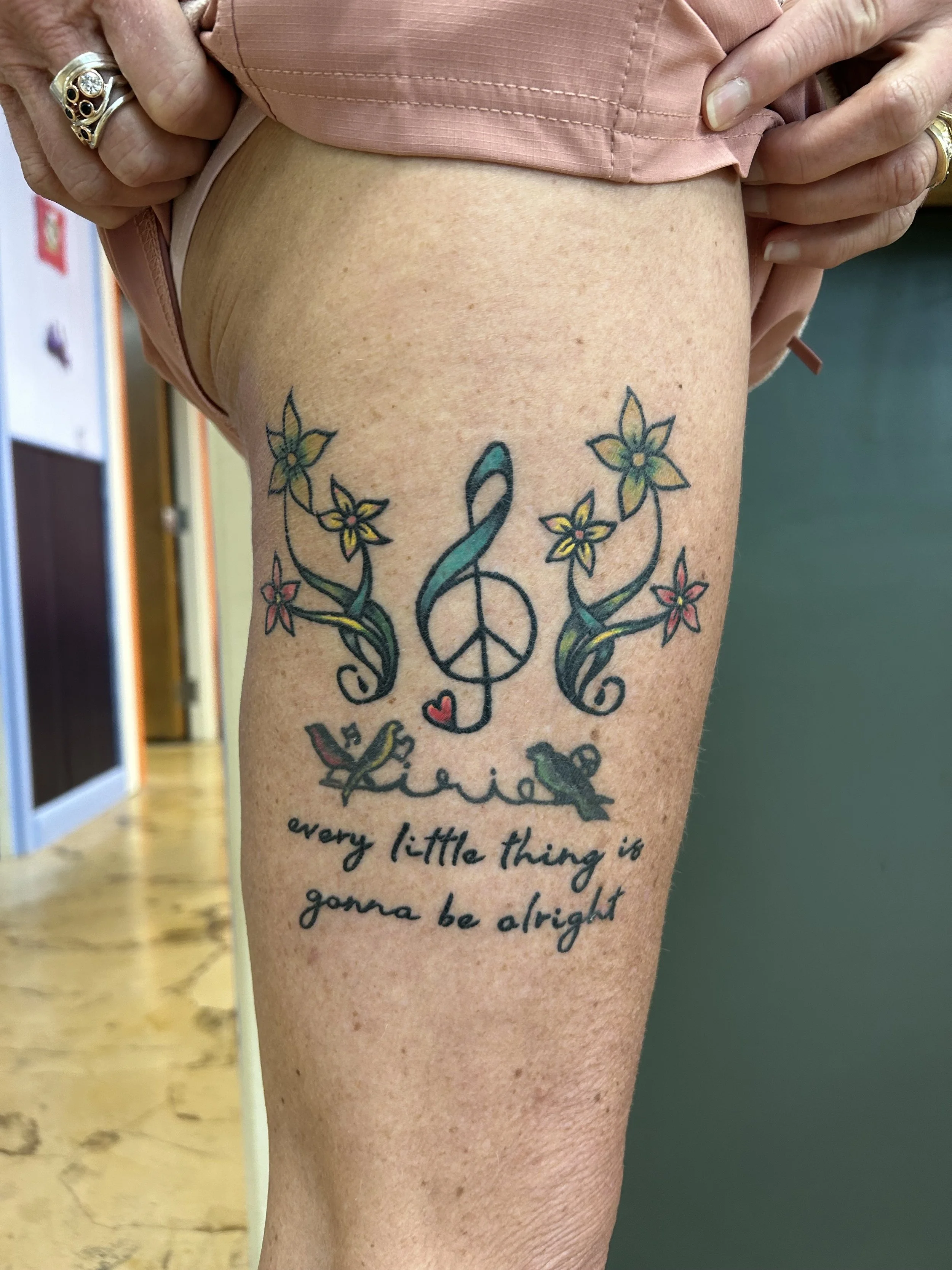 healed 3 months (birds and center text not my tattoo)