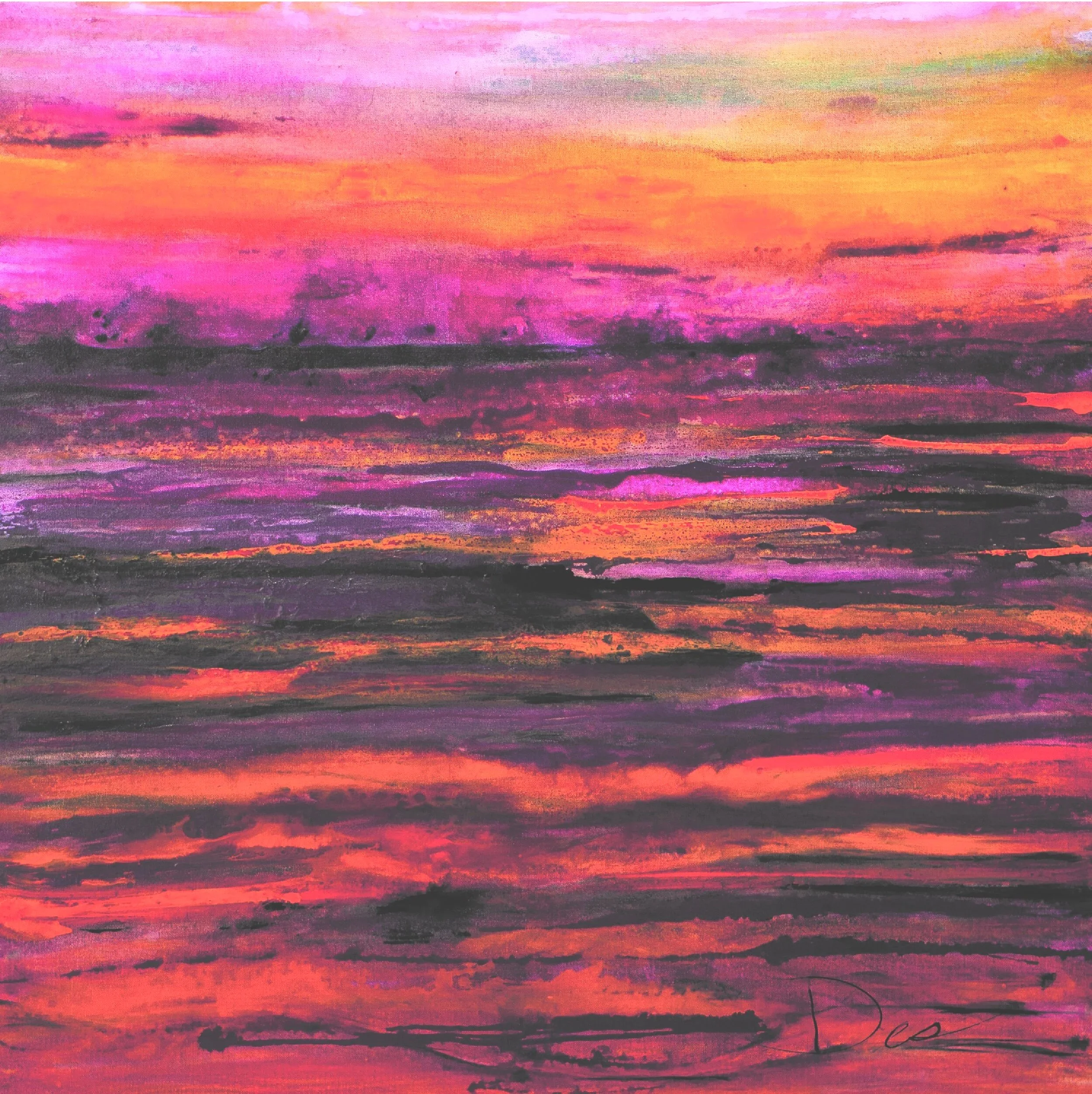 Sunset Water 40" x 40" (Original)SOLD