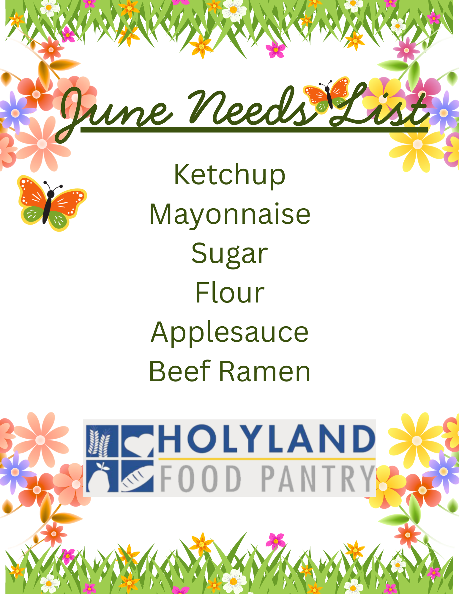 June Needs List