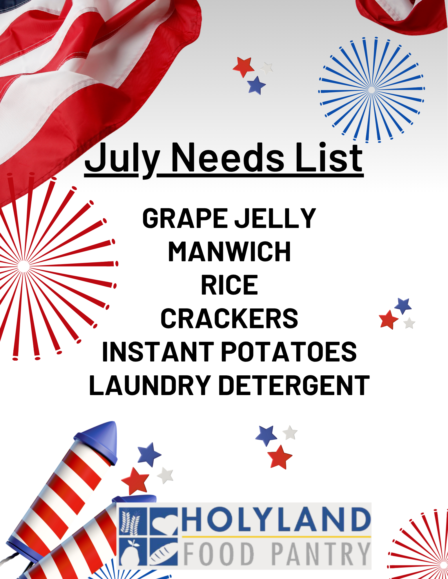 July Needs List