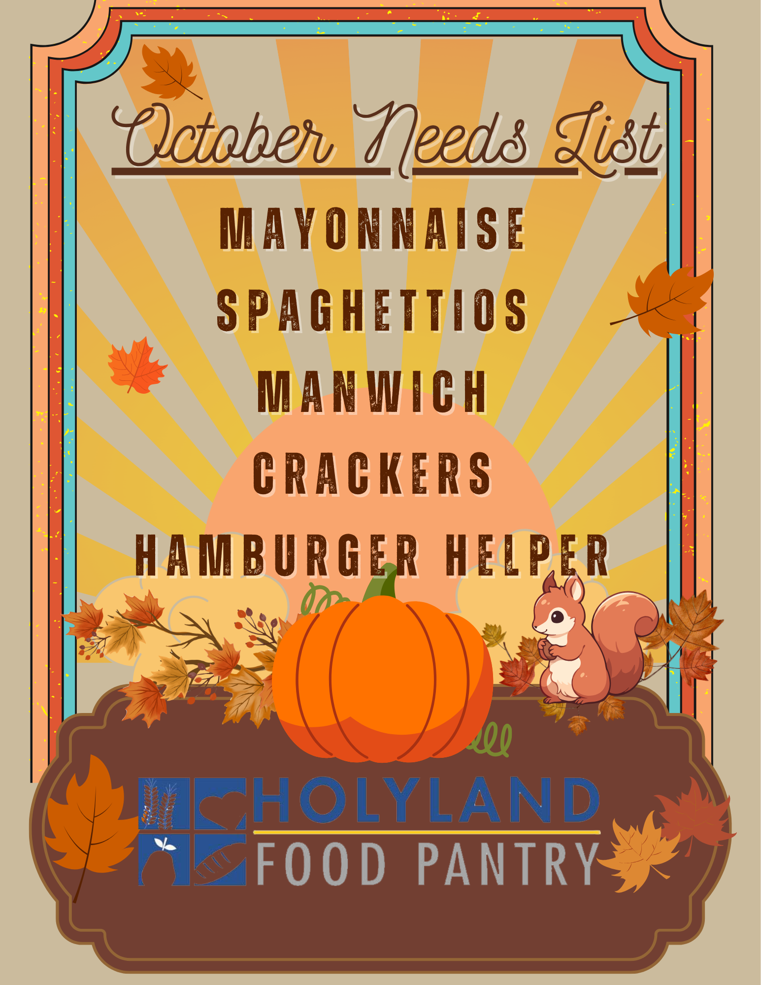 October Needs List