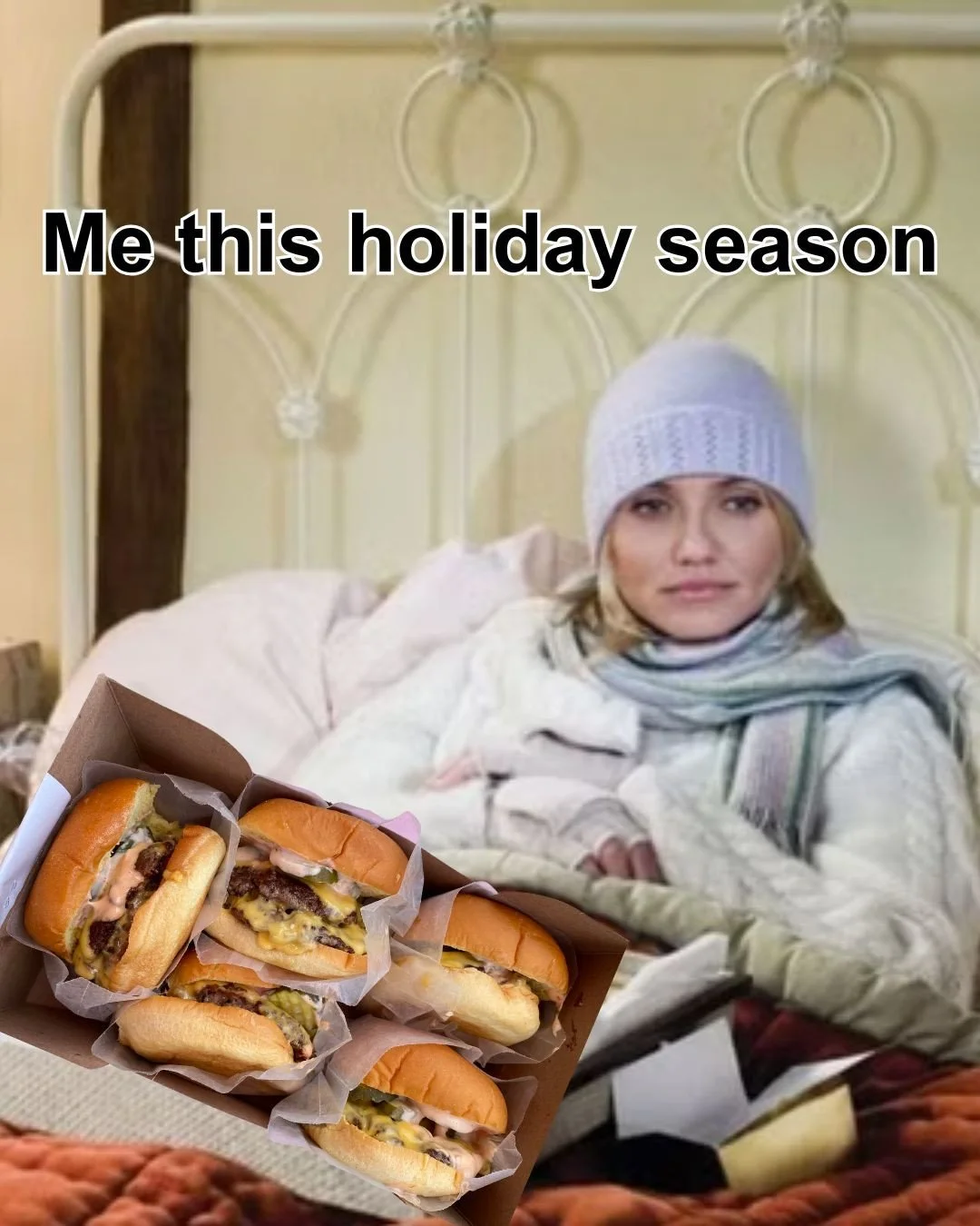 DON'T CALL DON'T TEXT ~ we're being cozy. Order online or on your favorite delivery app 🍔🌲 #thewindowla #smashburger #christmasmovies #theholiday