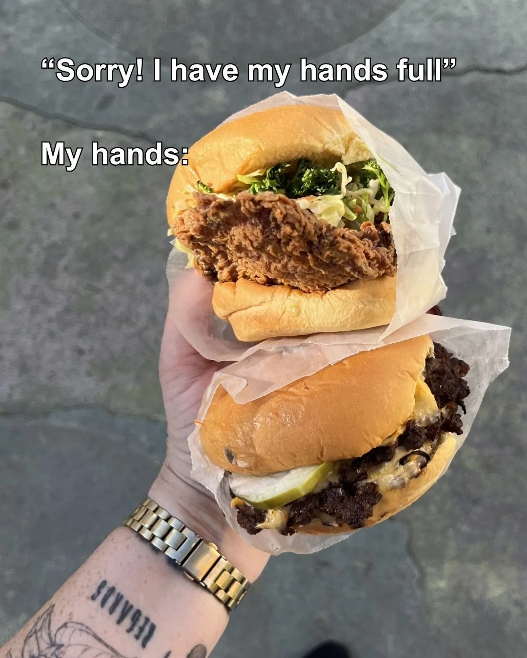 IT'S BEEN A BUSY WEEK~ and it's only Monday 🥲 #thewindowLA #smashburger #friedchickensandwich #cheeseburger