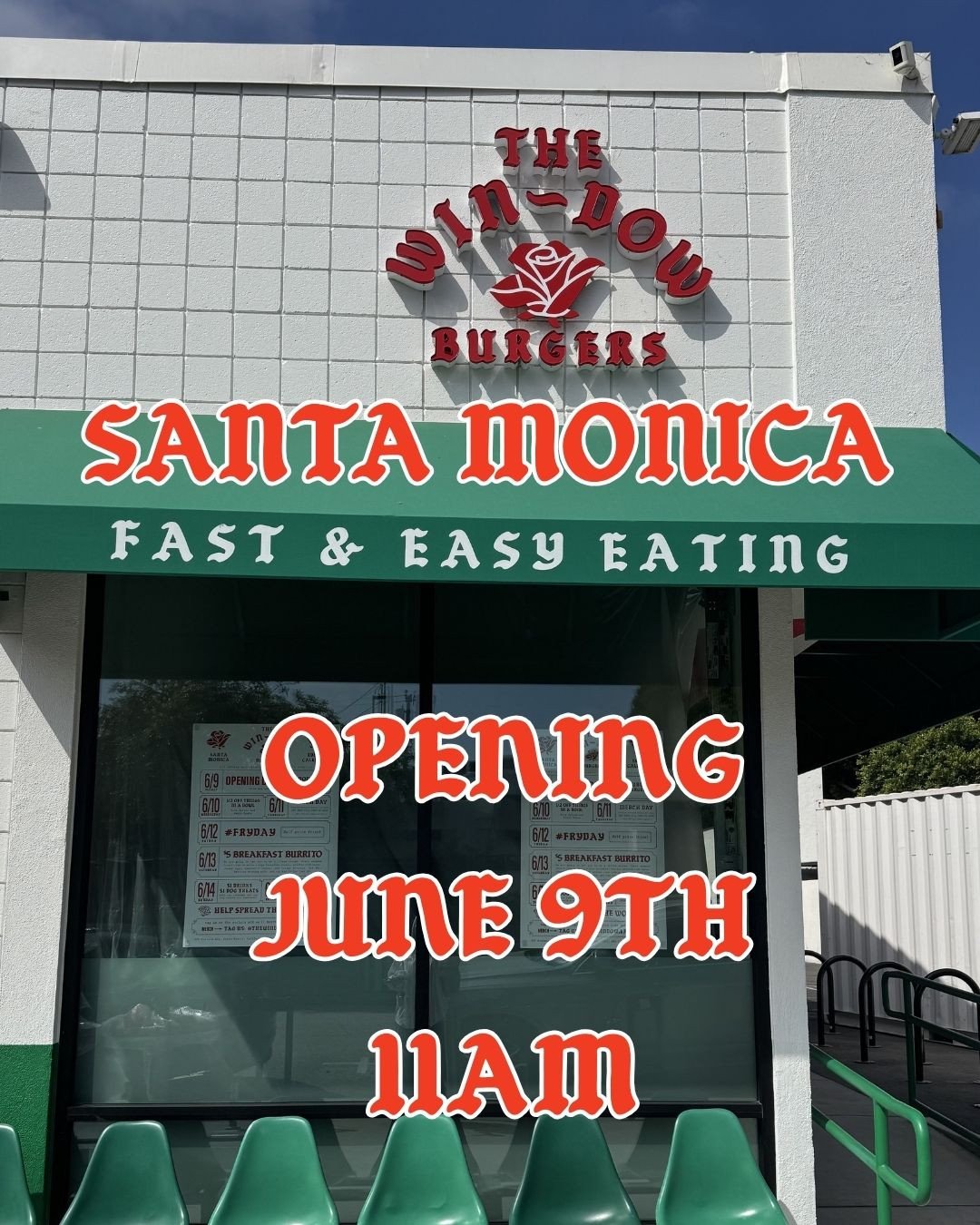 THE COUNTDOWN IS ON~ just a few more days until we're slinging burgers in Santa Monica! SEE YA TUESDAY JUNE 9TH😉🍔⁠
⁠
THE WIN~DOW SANTA MONICA⁠
OPENING AT 11AM⁠
930 Montanta Ave⁠
⁠
#thewindowLA #santamonica #smashburger #openingweek