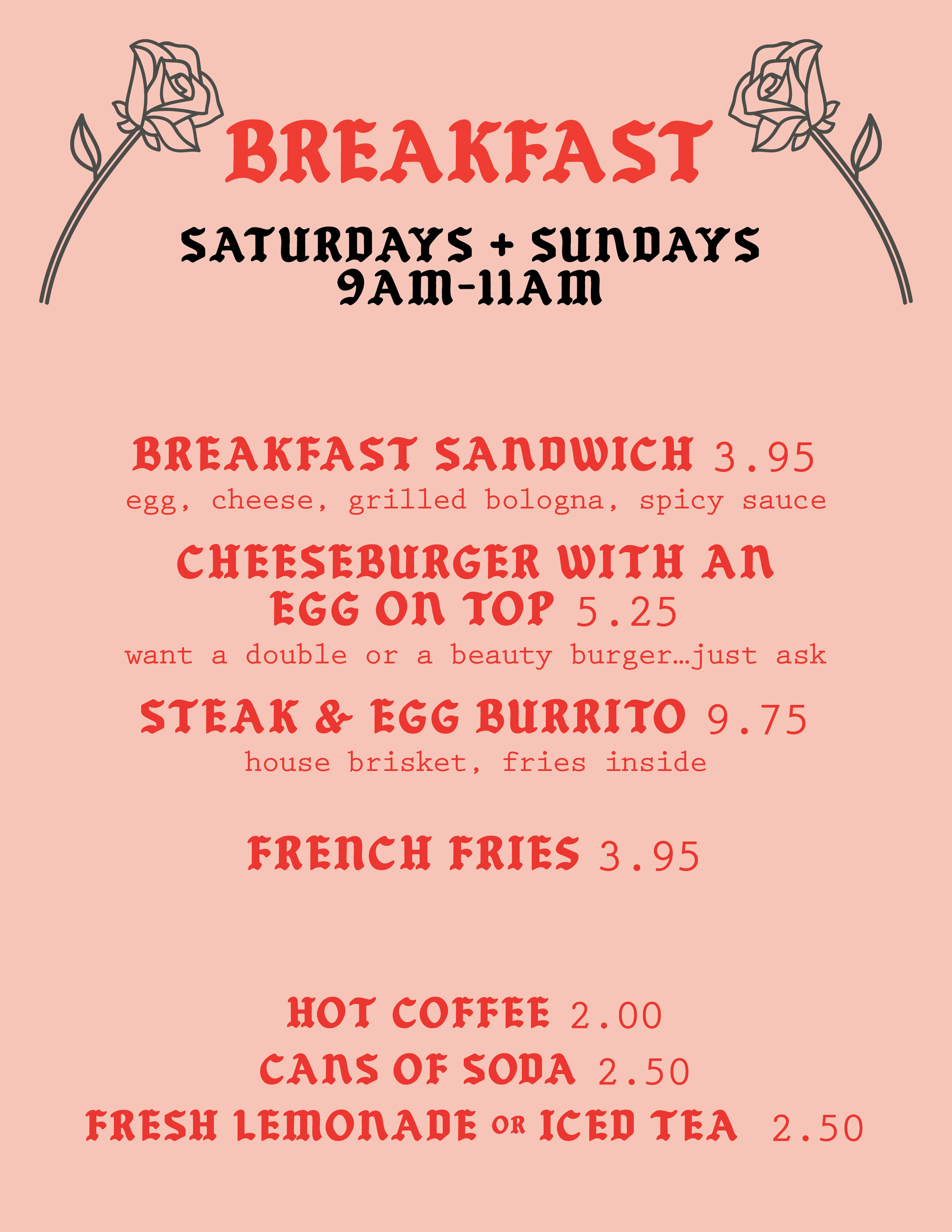 Rose Menus — The Window