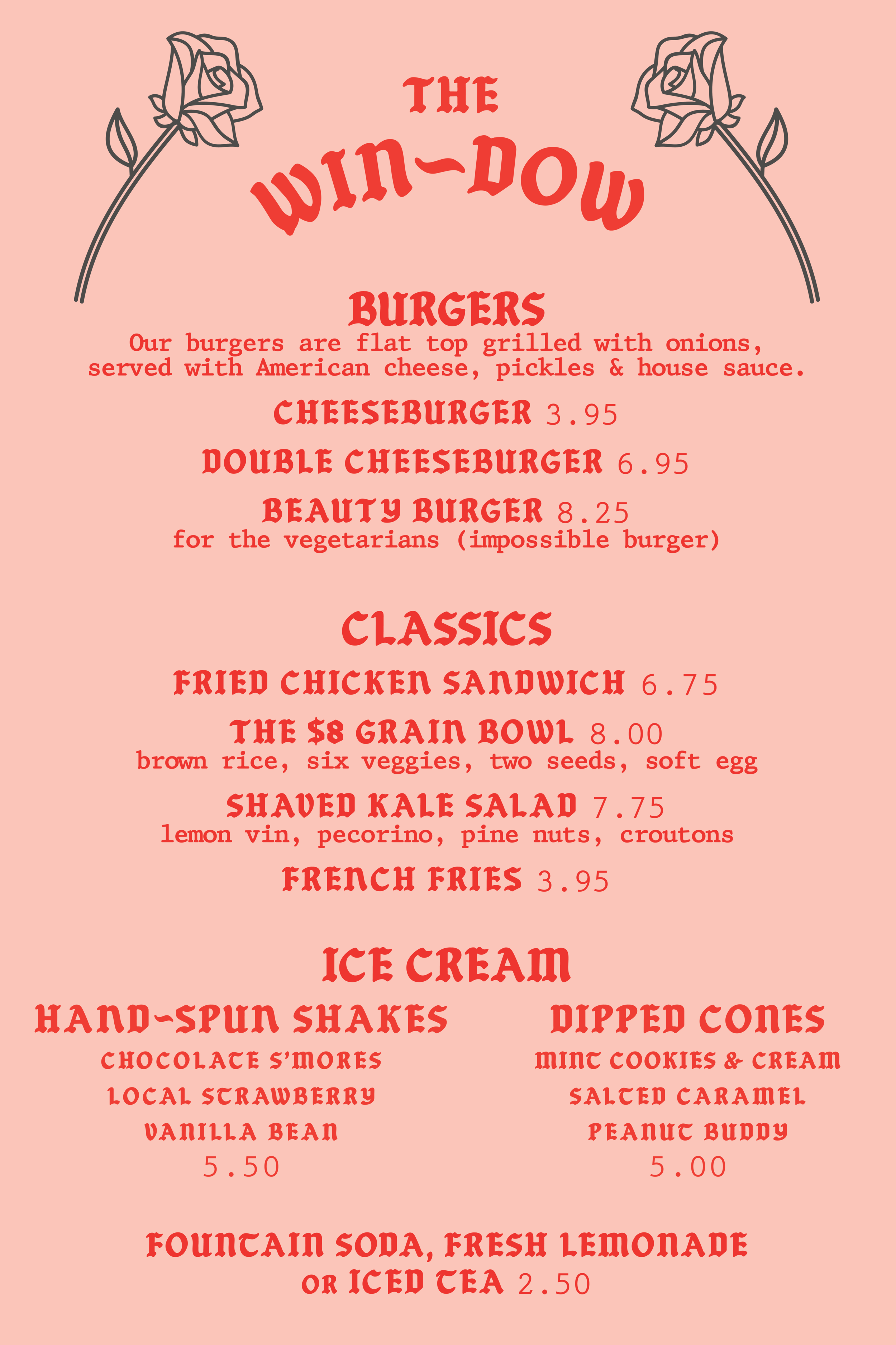 Silver Lake Menu — The Window