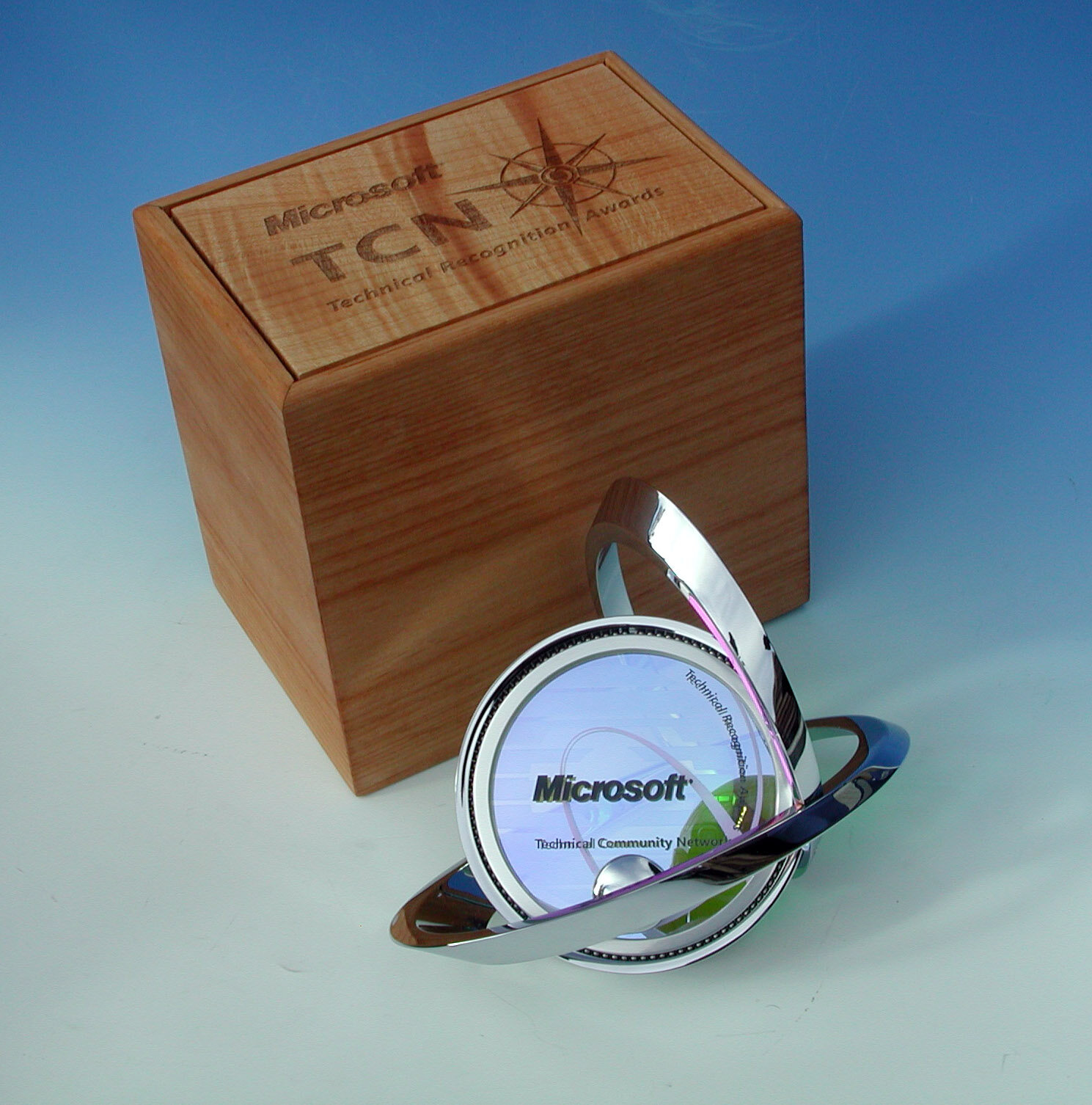 TCN Award with handmade wooden box.