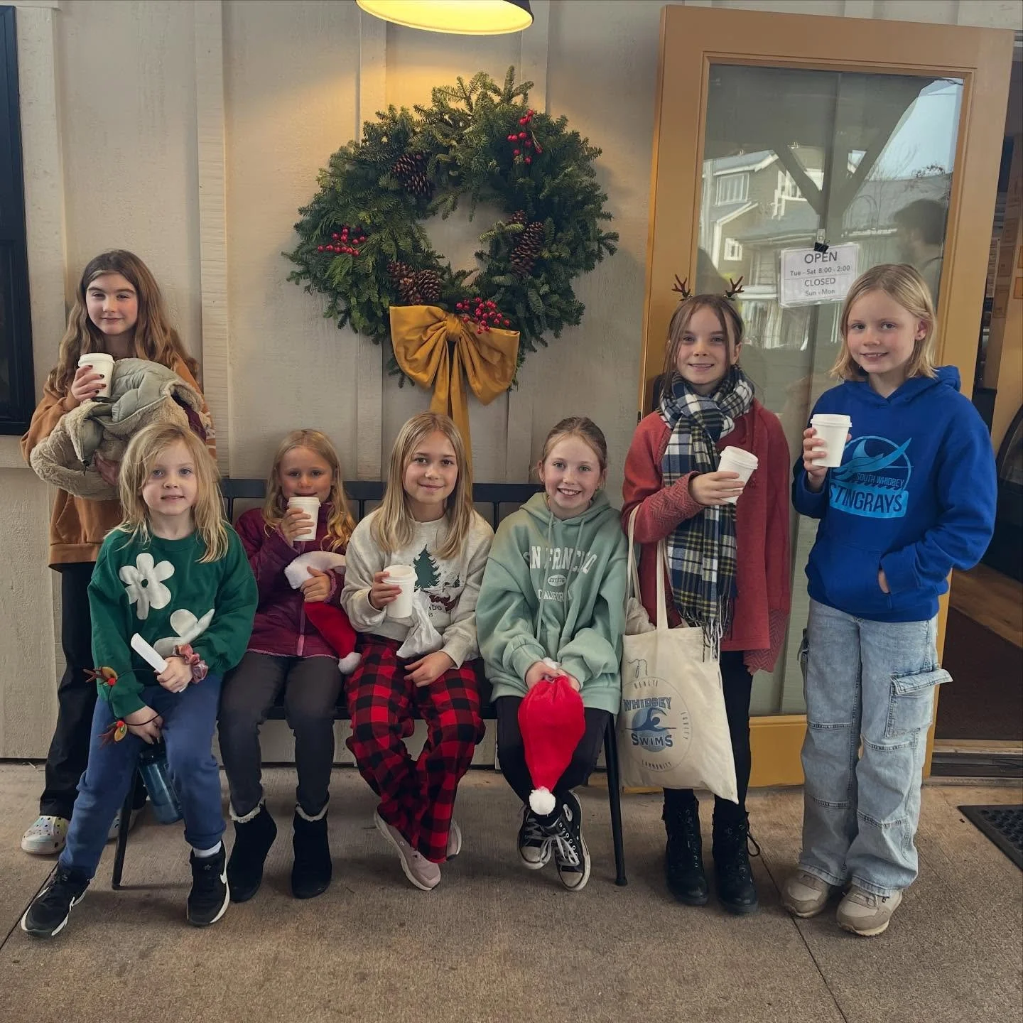 Peppermint hot cocoa and eggnog steamers are kid approved!  We have the best taste testers! 
#Langley#Kitchen