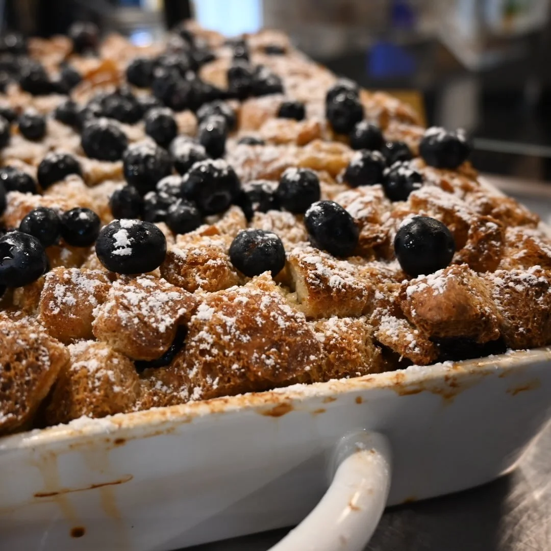 Mixed berry French toast bread pudding is just out of the oven and we&rsquo;ll have pecan sticky buns in just a few more minutes.  Come get them while they are still warm!
#langleykitchen