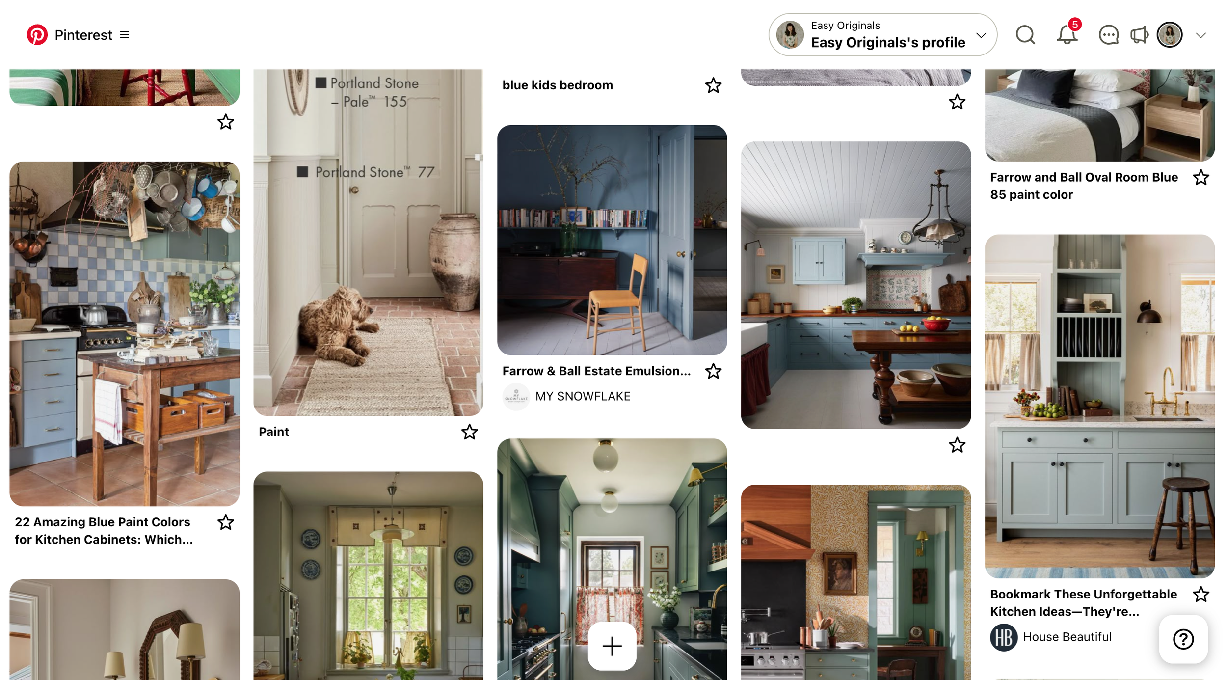 a Pinterest board with a variety of images showcasing home inspiration